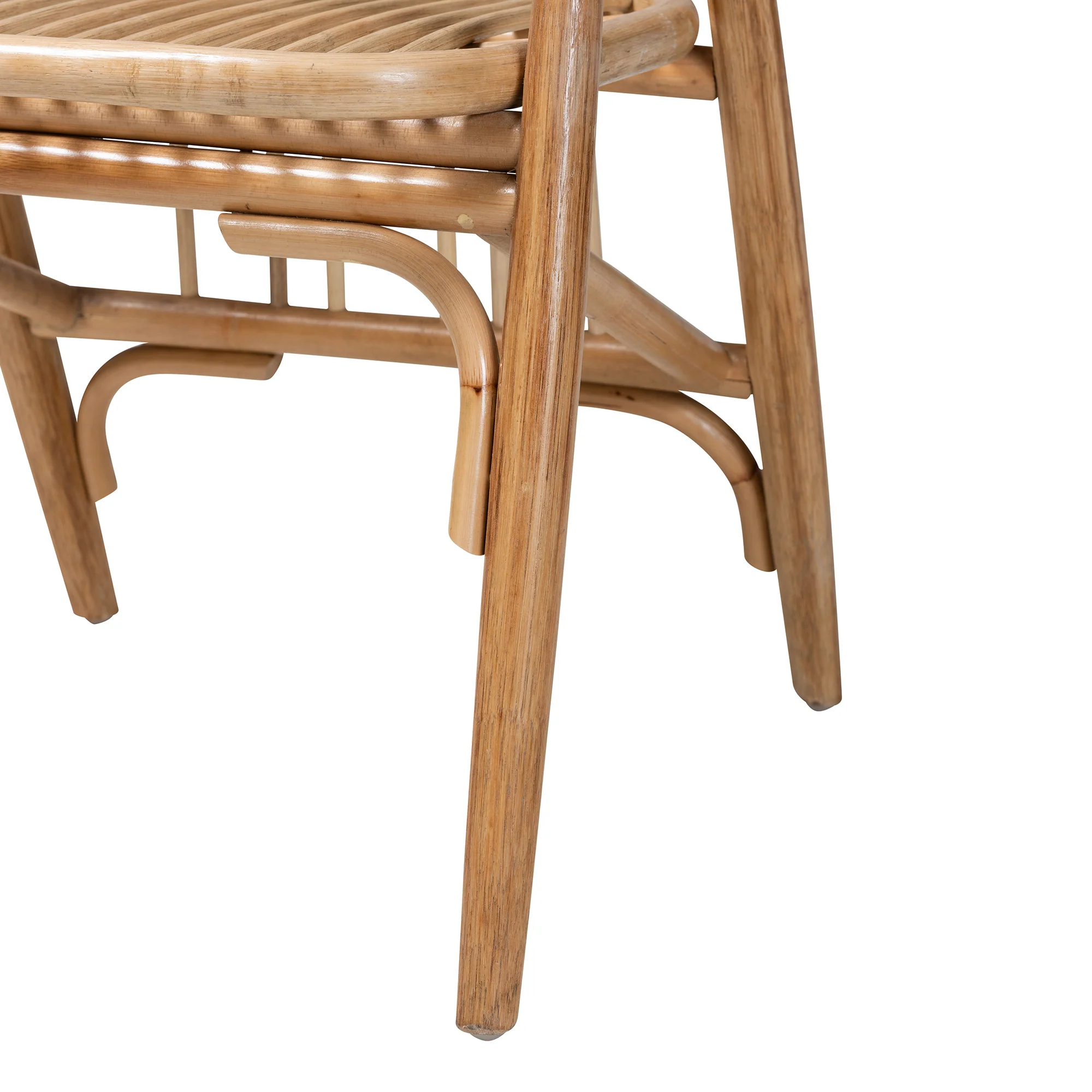 Baxton Studio bali & pari Cyntia Modern Bohemian Natural Brown Rattan Dining Chair - Image 7