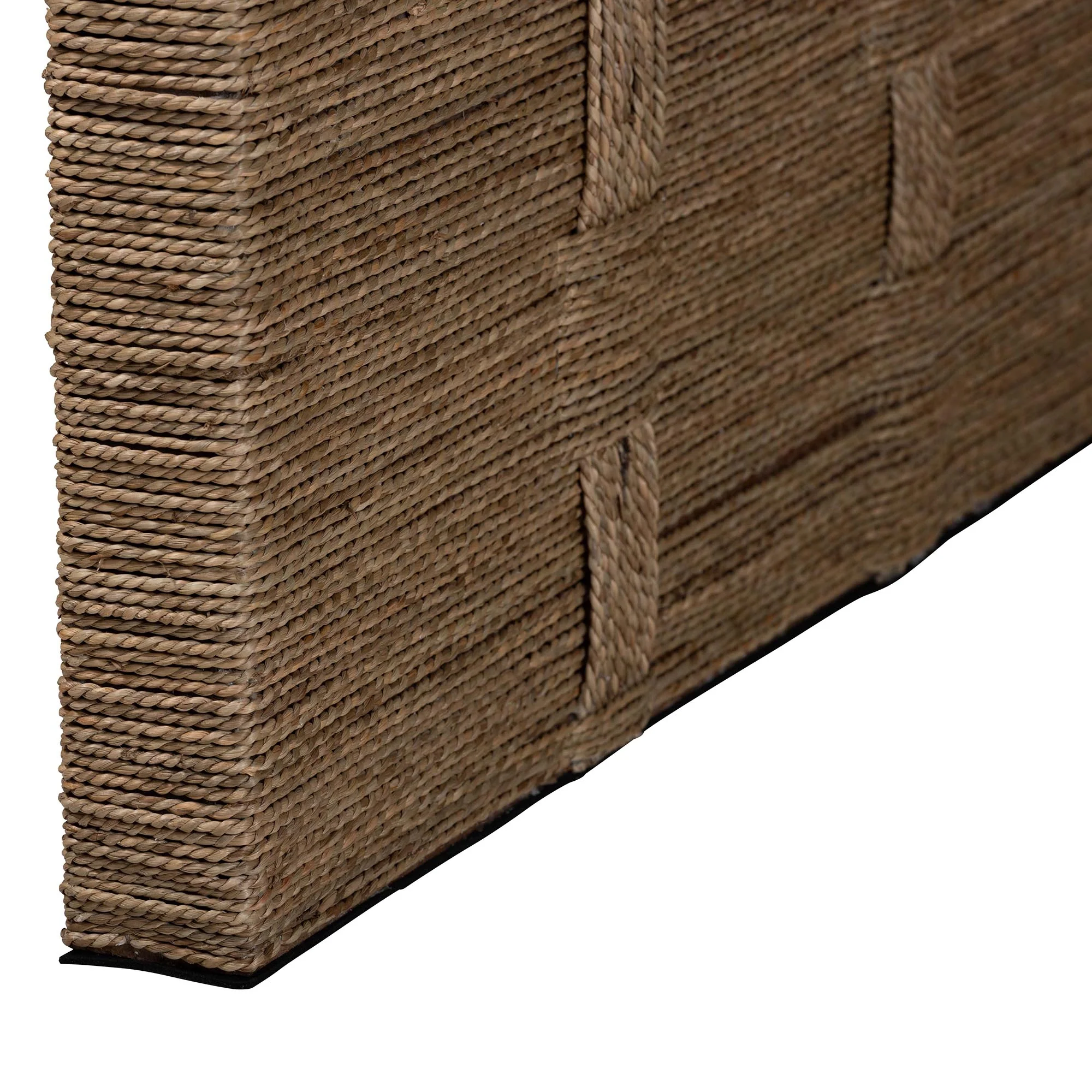 Baxton Studio bali & pari Daijiro Modern Bohemian Natural Brown Seagrass and Wood Dining Table - Image 5