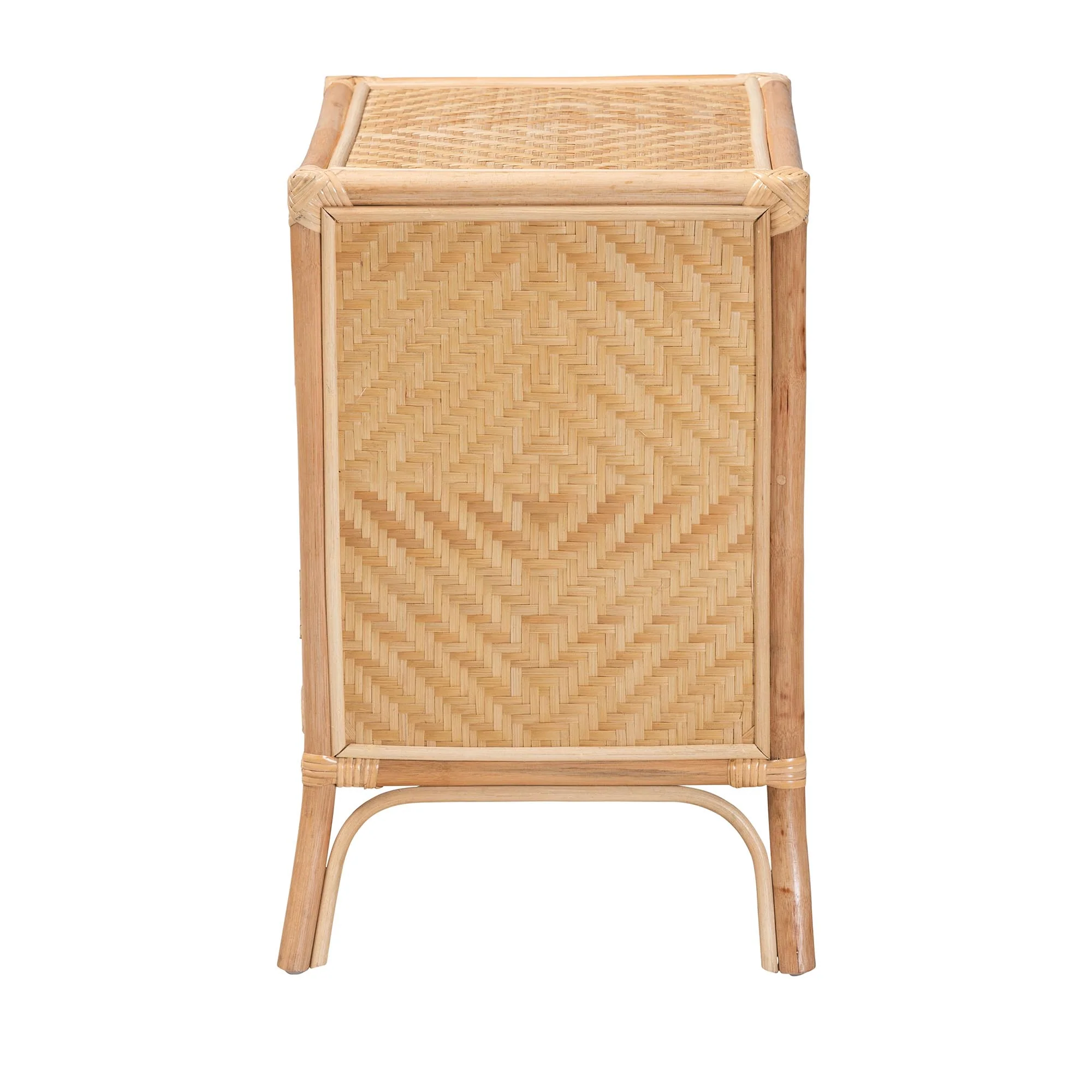 Baxton Studio bali & pari Danna Modern Bohemian Natural Brown Rattan Nightstand - Image 5