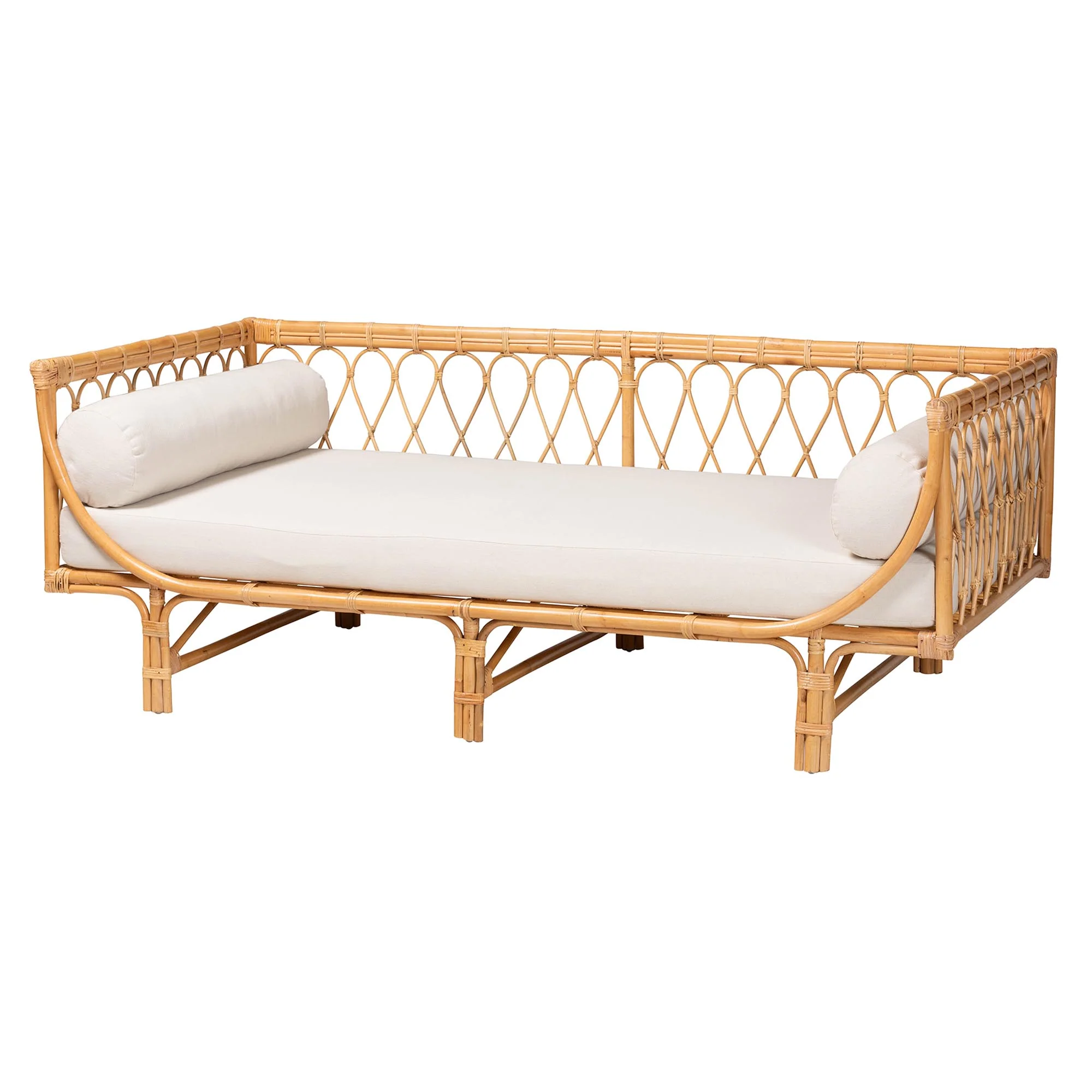 Baxton Studio bali & pari Davida Modern Bohemian Natural Brown Rattan Daybed - Image 2