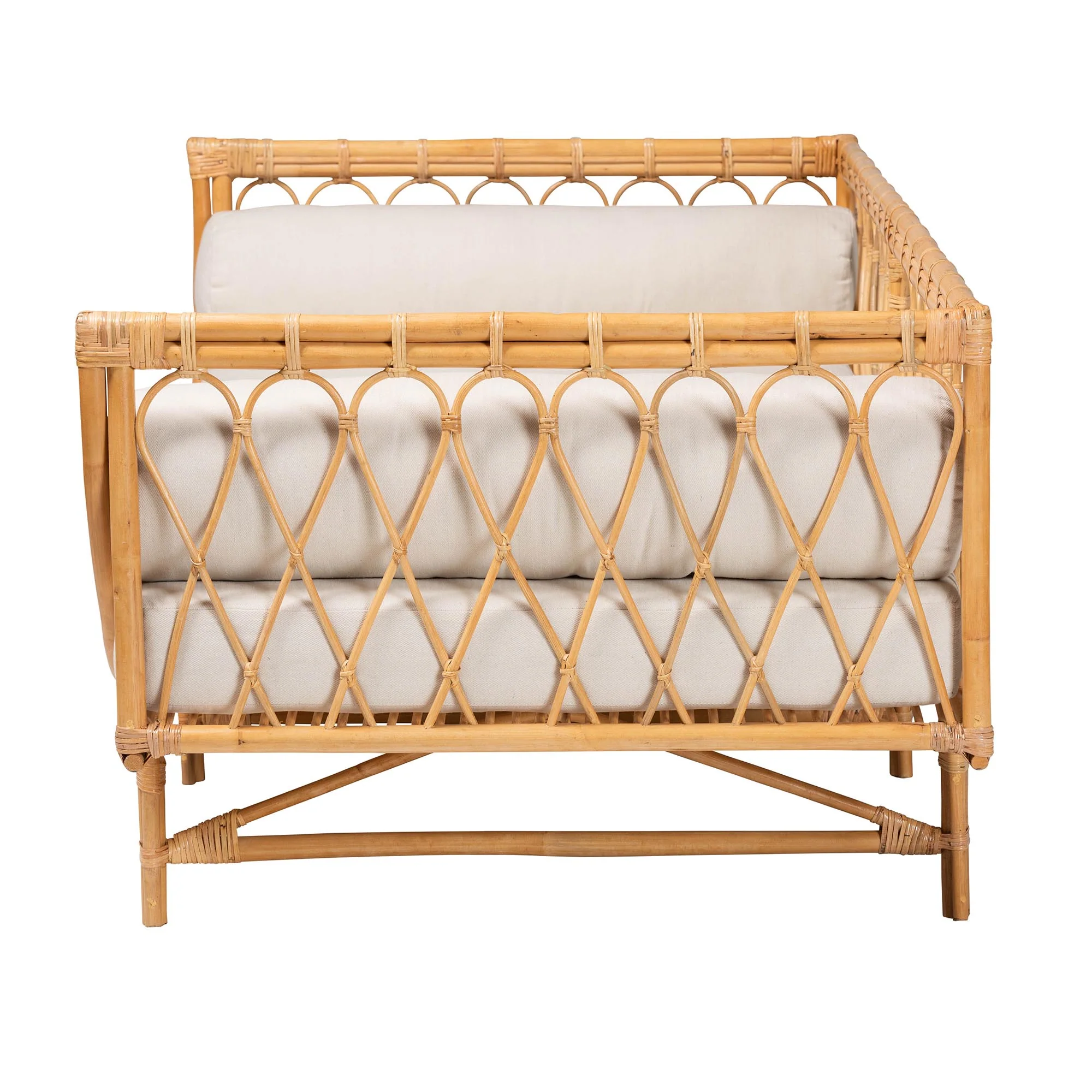 Baxton Studio bali & pari Davida Modern Bohemian Natural Brown Rattan Daybed - Image 4