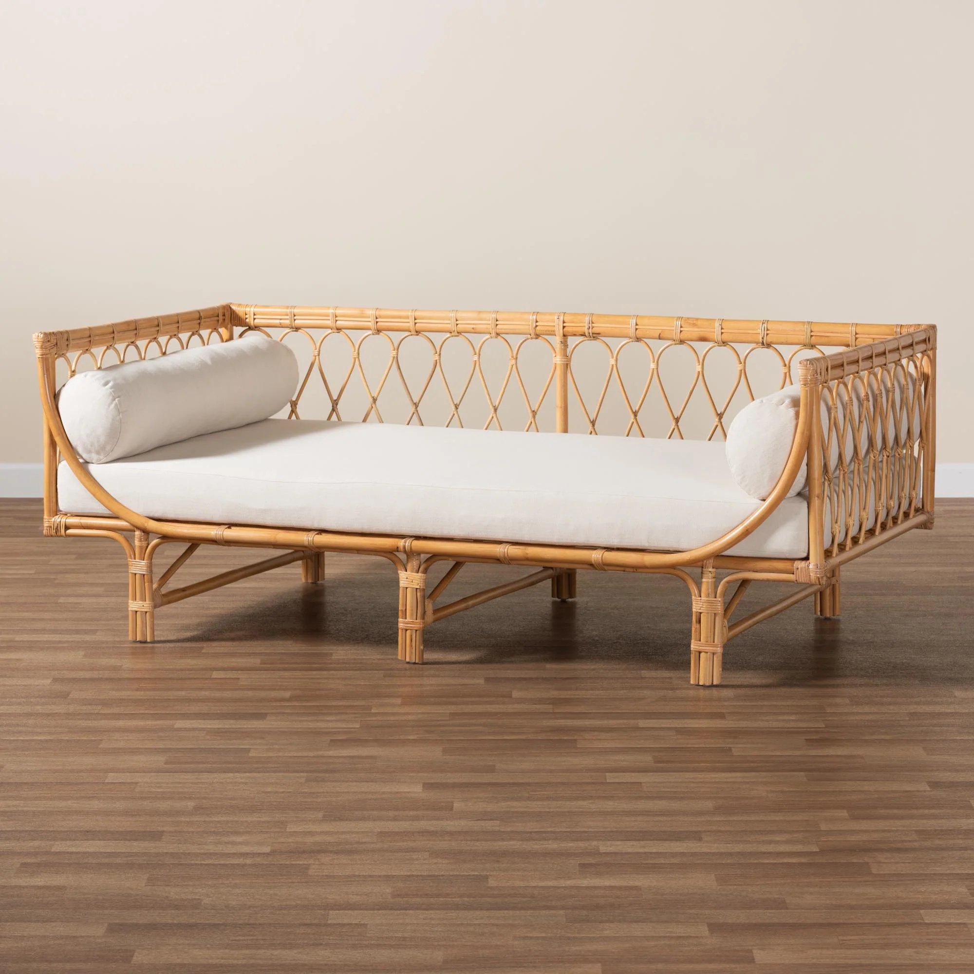 Baxton Studio bali & pari Davida Modern Bohemian Natural Brown Rattan Daybed - Image 9