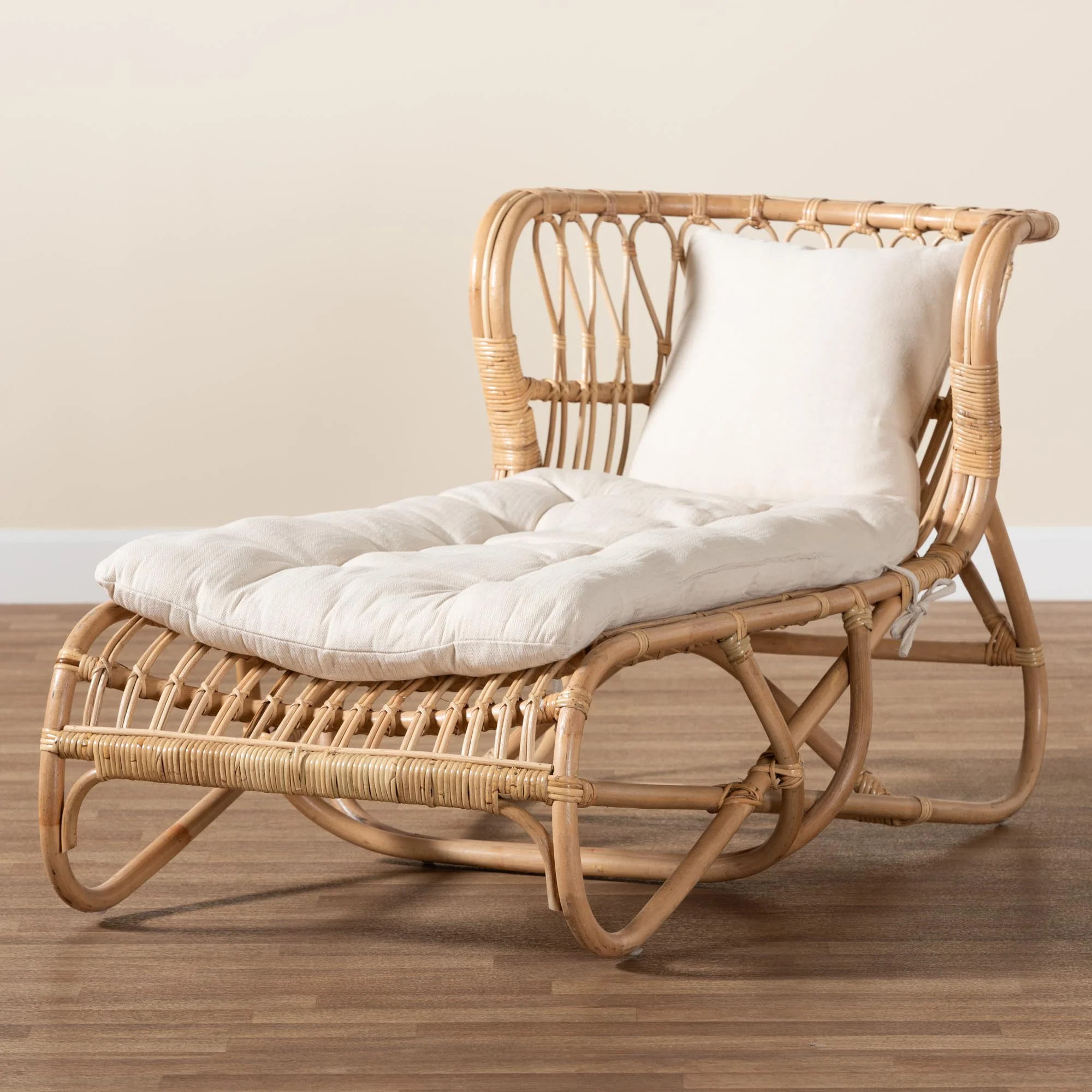 Baxton Studio bali & pari Delara Modern Bohemian Natural Brown Rattan Chaise - Image 2