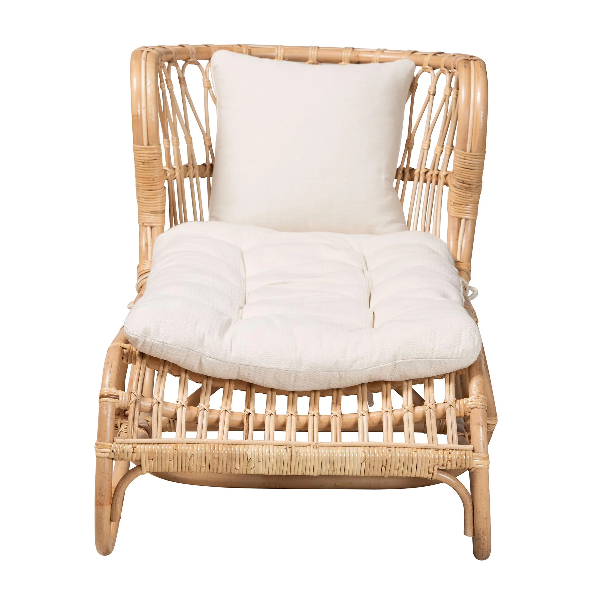 Baxton Studio bali & pari Delara Modern Bohemian Natural Brown Rattan Chaise - Image 5