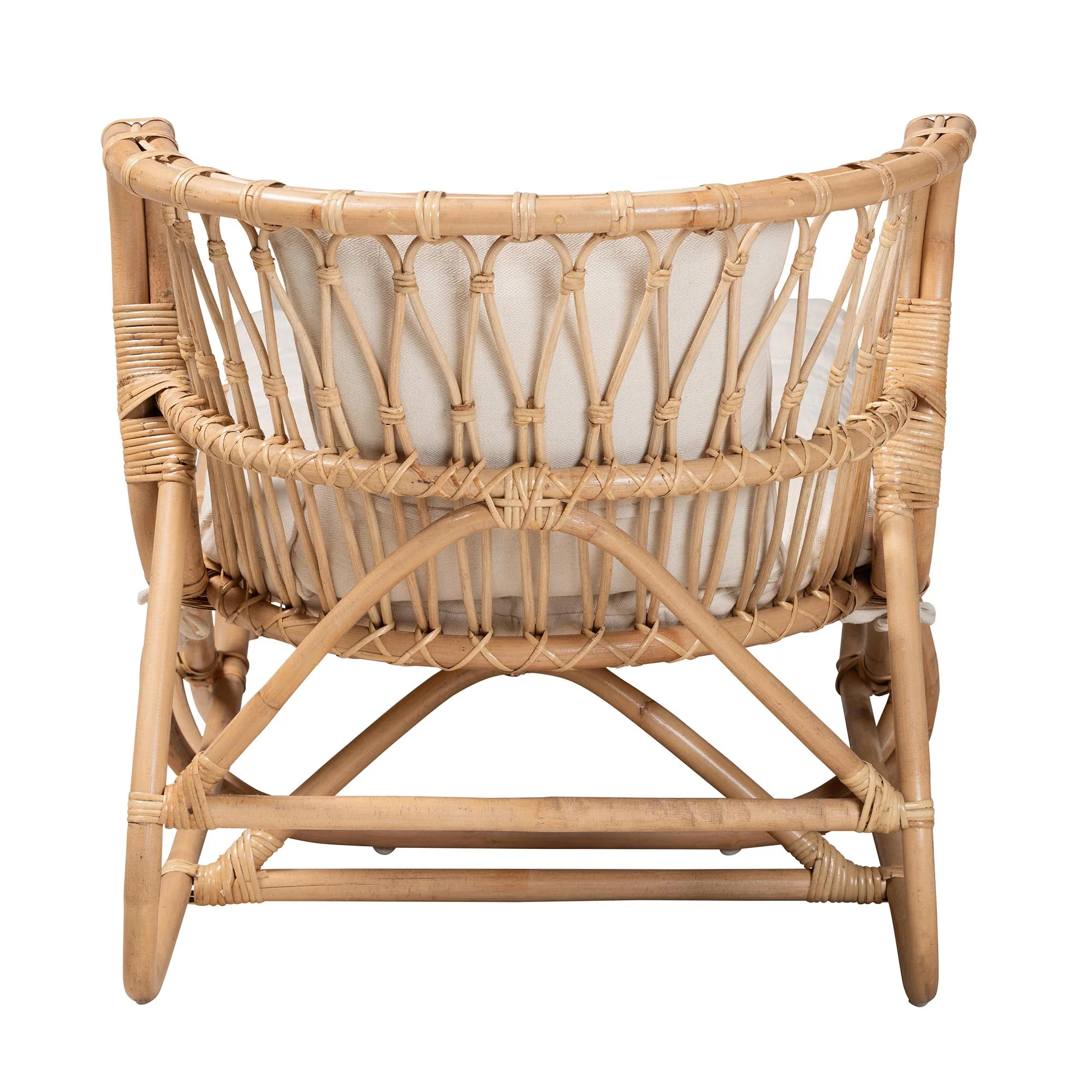 Baxton Studio bali & pari Delara Modern Bohemian Natural Brown Rattan Chaise - Image 7