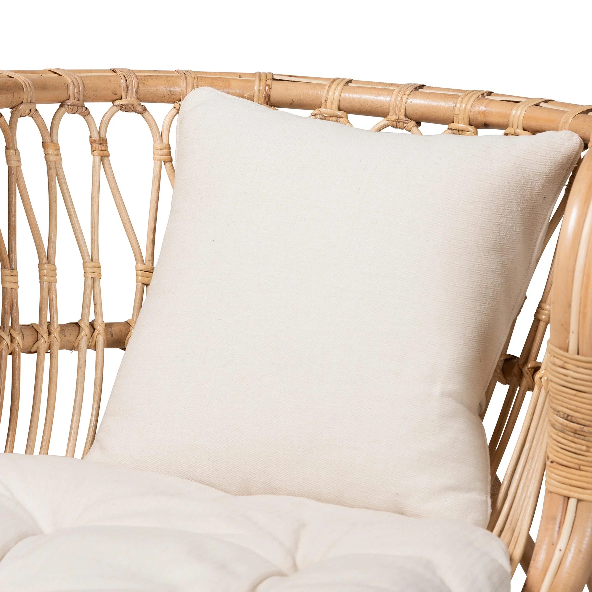 Baxton Studio bali & pari Delara Modern Bohemian Natural Brown Rattan Chaise - Image 8