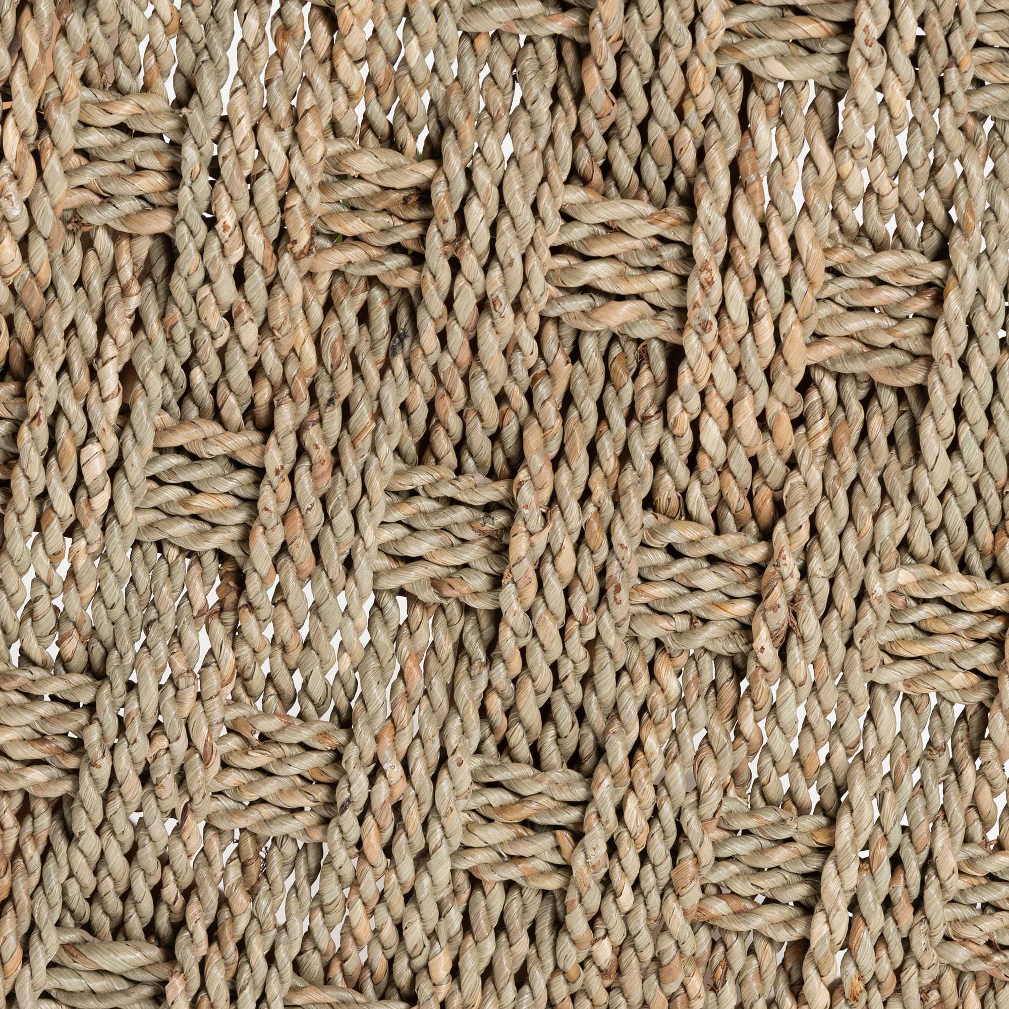 Baxton Studio bali & pari Denver Modern Bohemian Natural Seagrass and Acacia Wood Stool - Image 6