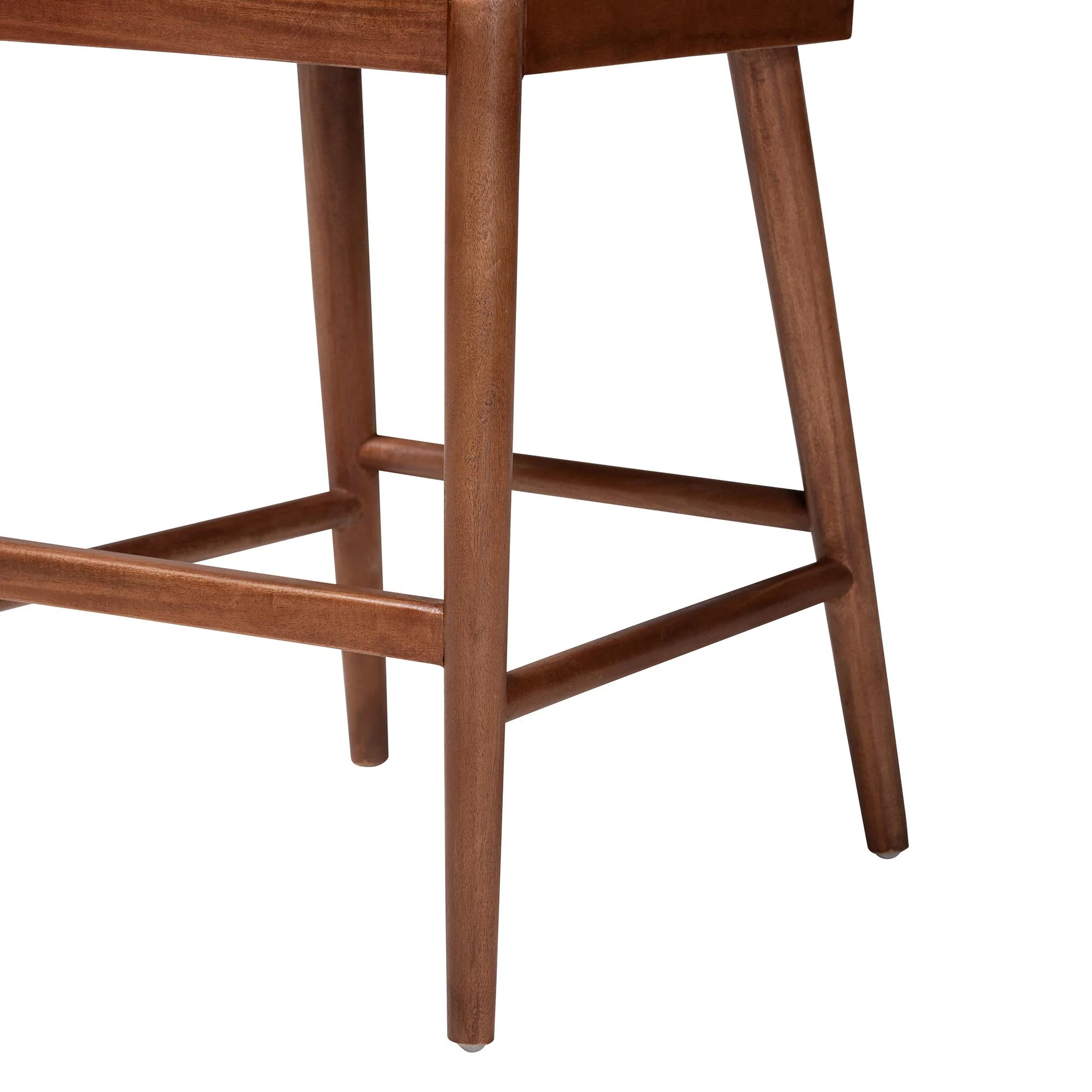 Baxton Studio bali & pari Denver Modern Bohemian Walnut Brown Finished Acacia Wood and Seagrass 2-Piece Counter Stool Set - Image 8