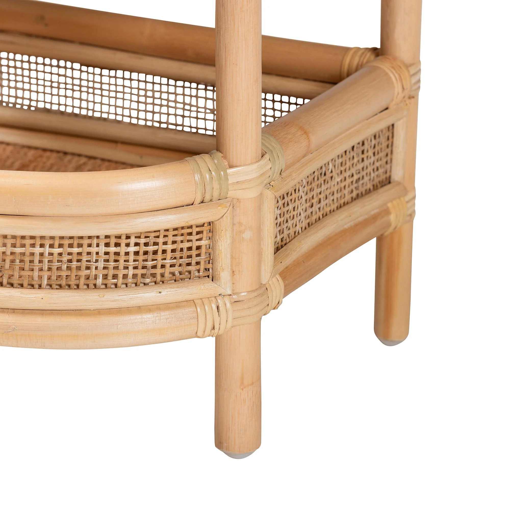 Baxton Studio bali & pari Divitia Bohemian Natural Rattan 1-Drawer Nightstand - Image 9