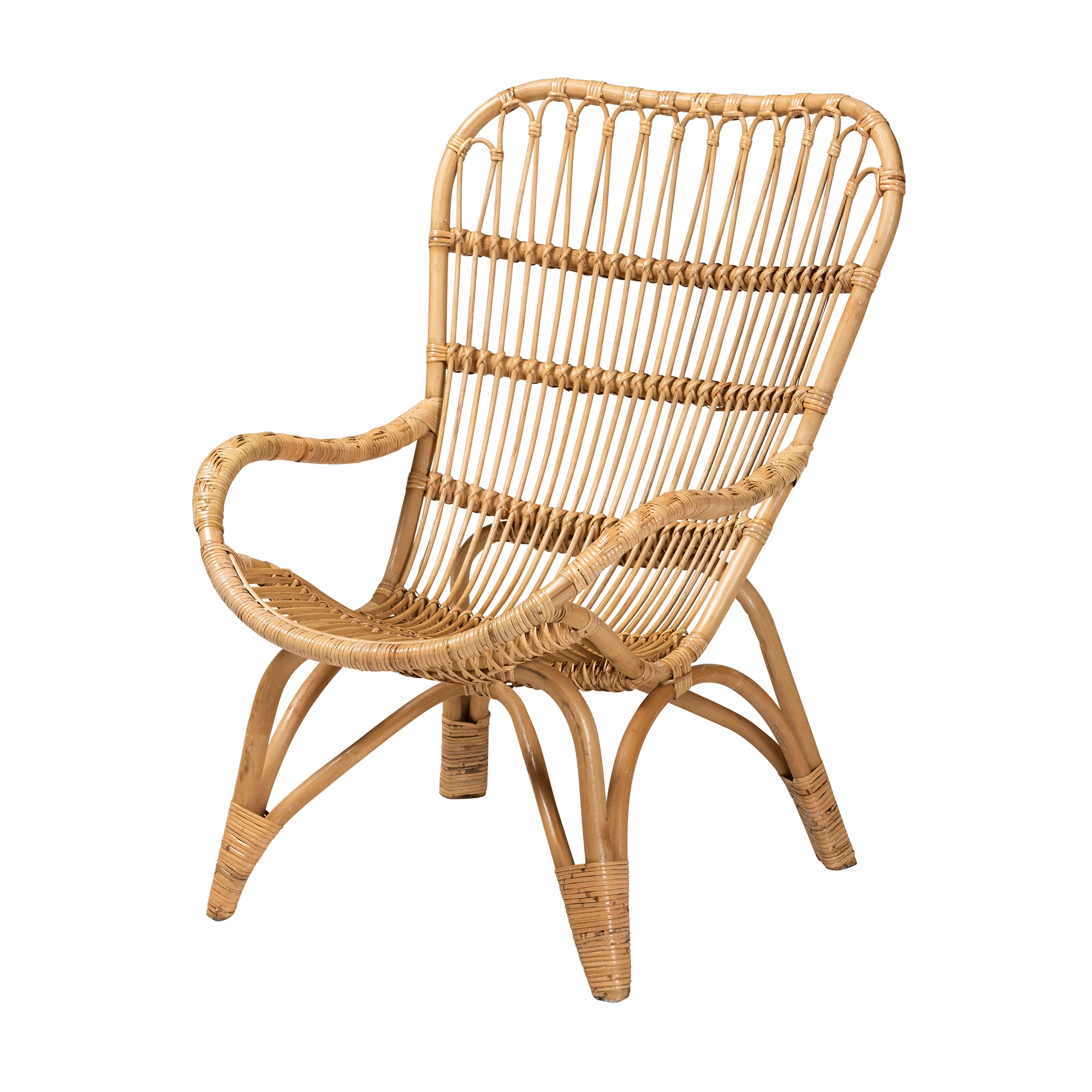 Baxton Studio bali & pari Earvin Modern Bohemian Natural Brown Rattan Armchair - Image 2