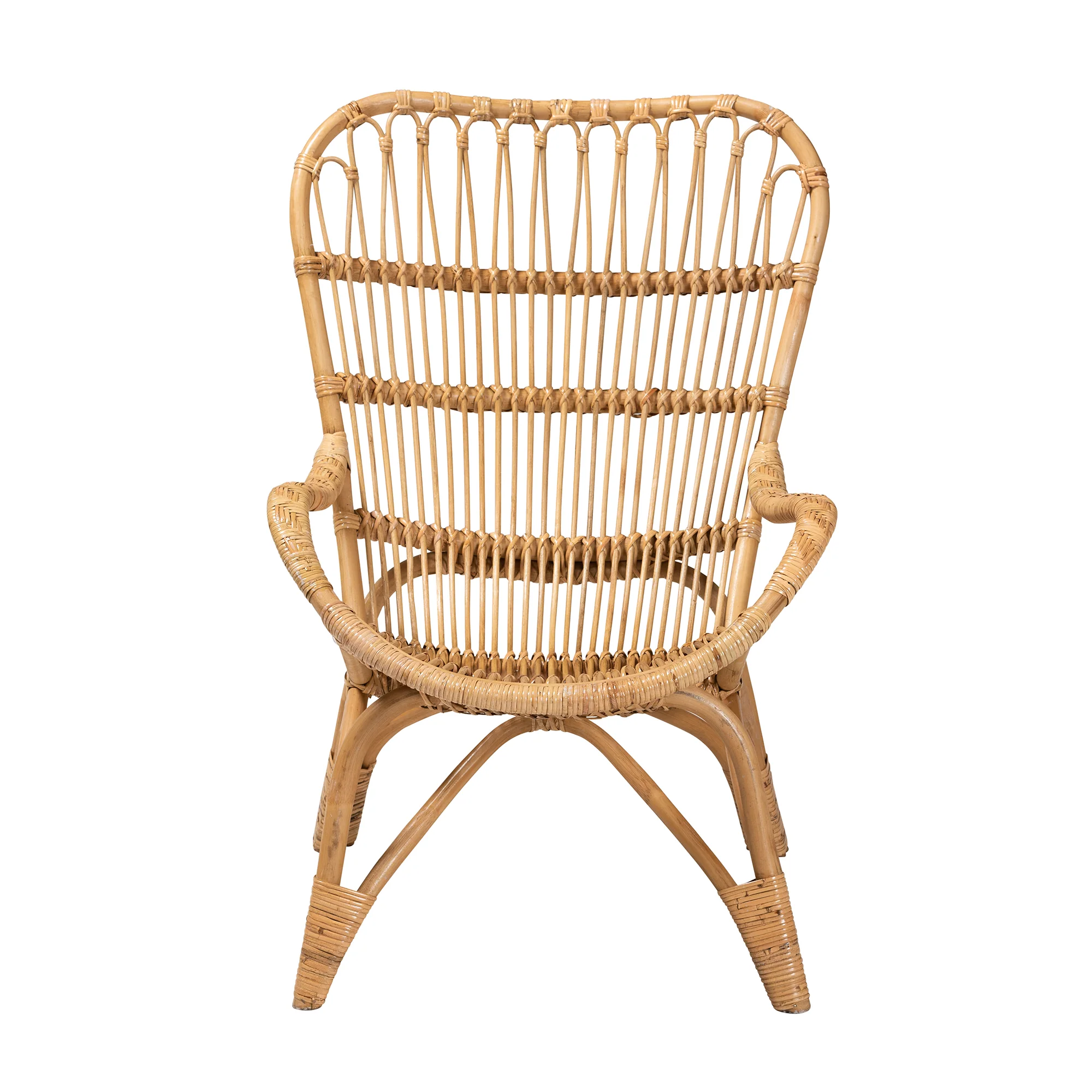 Baxton Studio bali & pari Earvin Modern Bohemian Natural Brown Rattan Armchair - Image 3