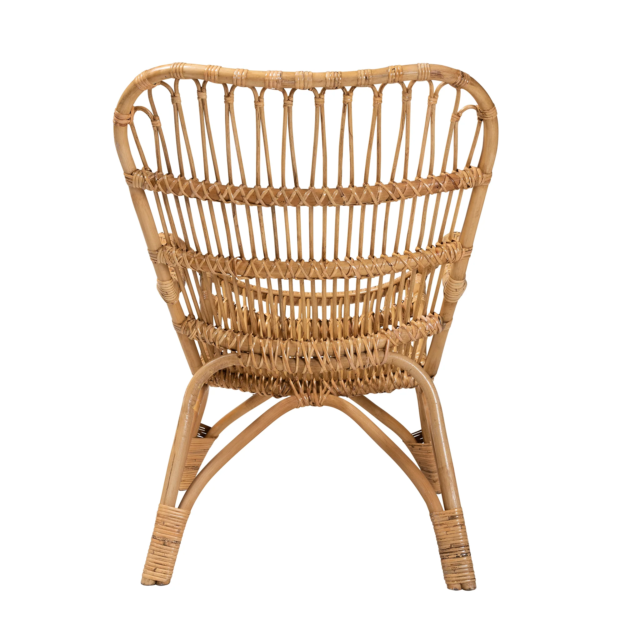 Baxton Studio bali & pari Earvin Modern Bohemian Natural Brown Rattan Armchair - Image 5