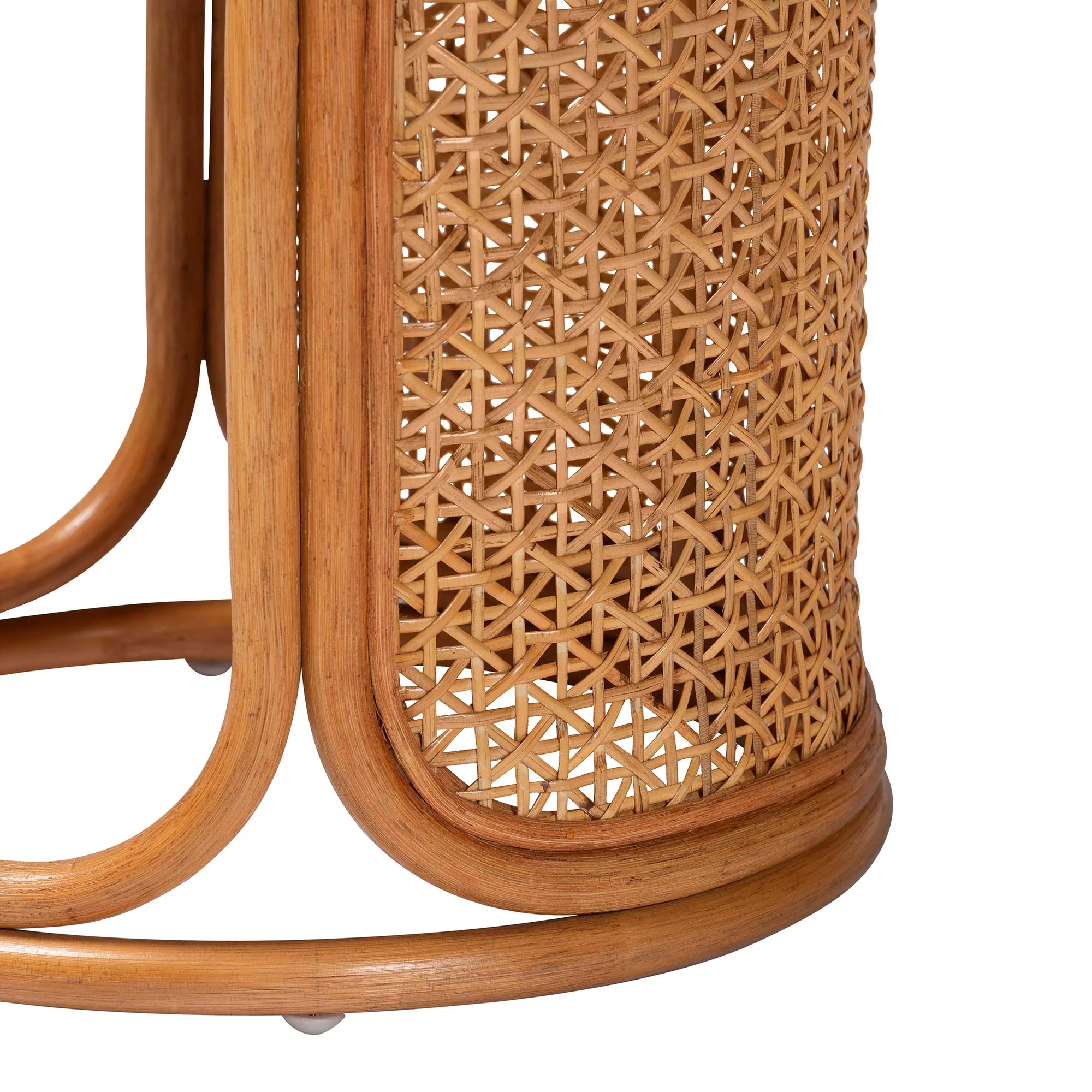 Baxton Studio bali & pari Eldon Bohemian Honey Rattan 2-Piece Nesting End Table Set - Image 5