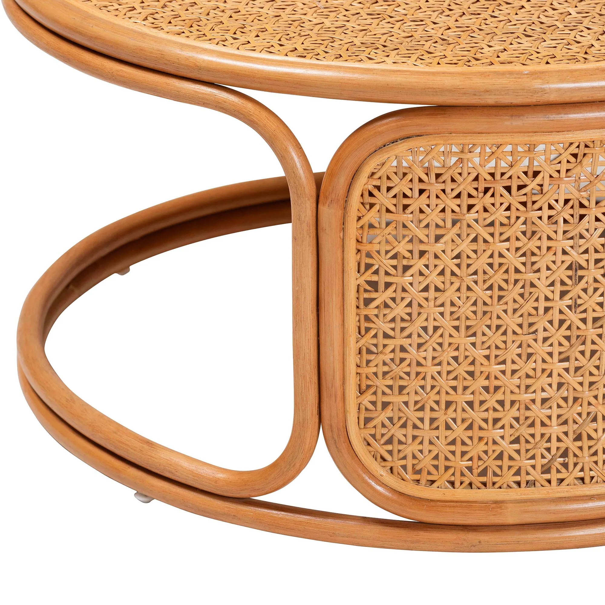 Baxton Studio bali & pari Eldon Bohemian Honey Rattan Coffee Table - Image 4