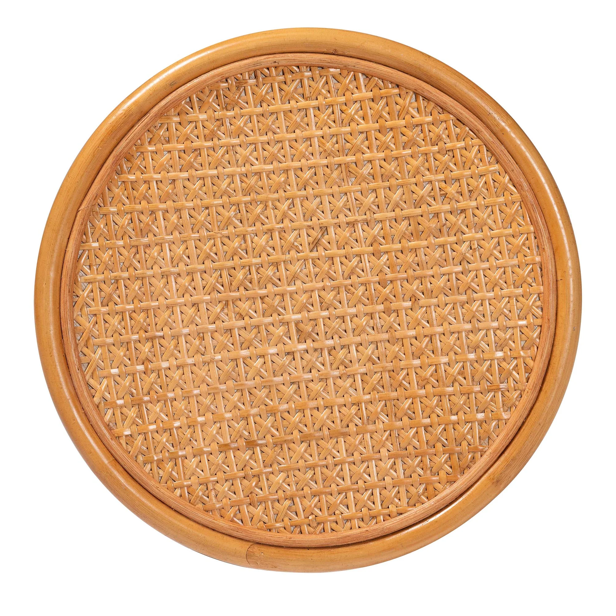 Baxton Studio bali & pari Eldon Bohemian Honey Rattan End Table - Image 6