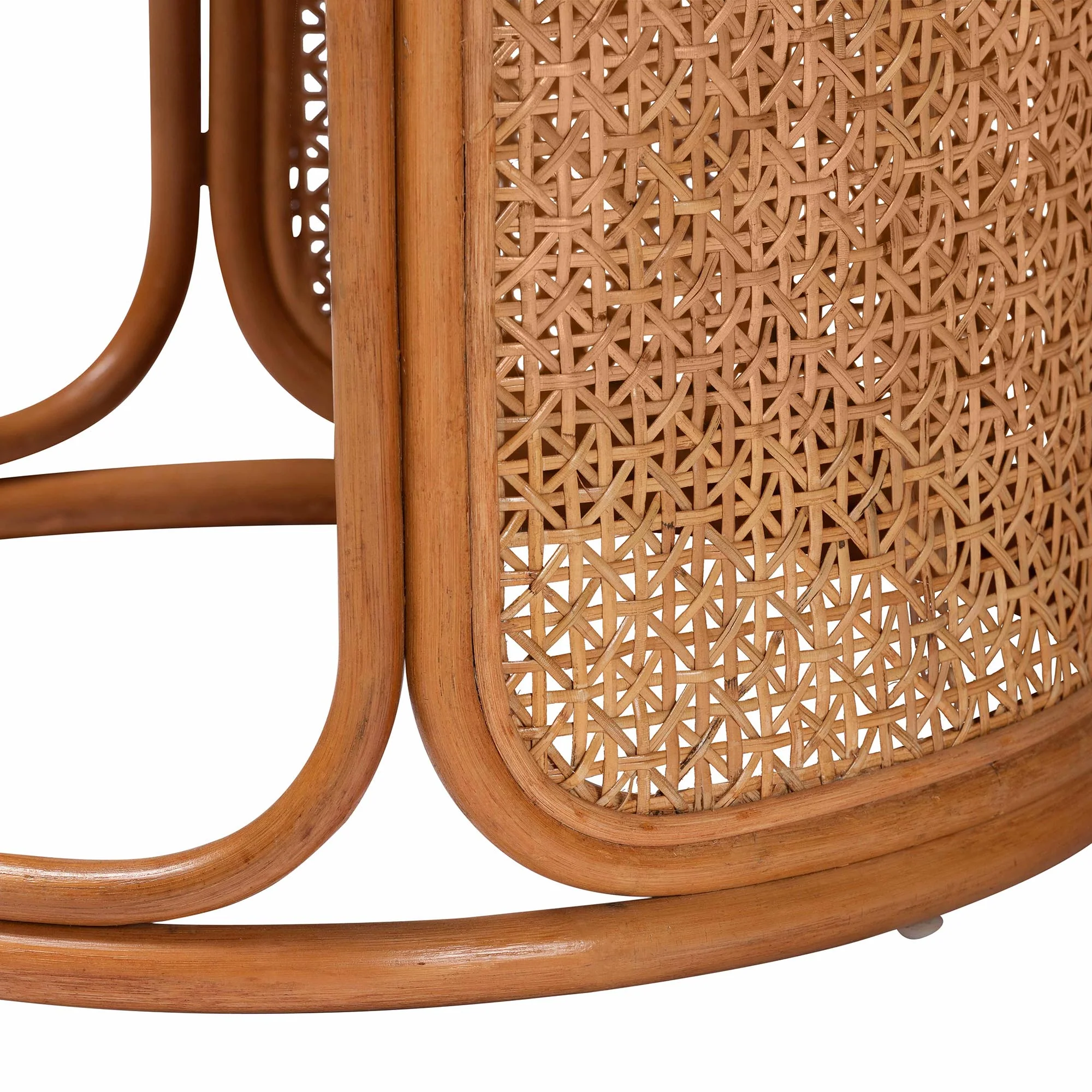 Baxton Studio bali & pari Eldon Bohemian Honey Rattan Large End Table - Image 5