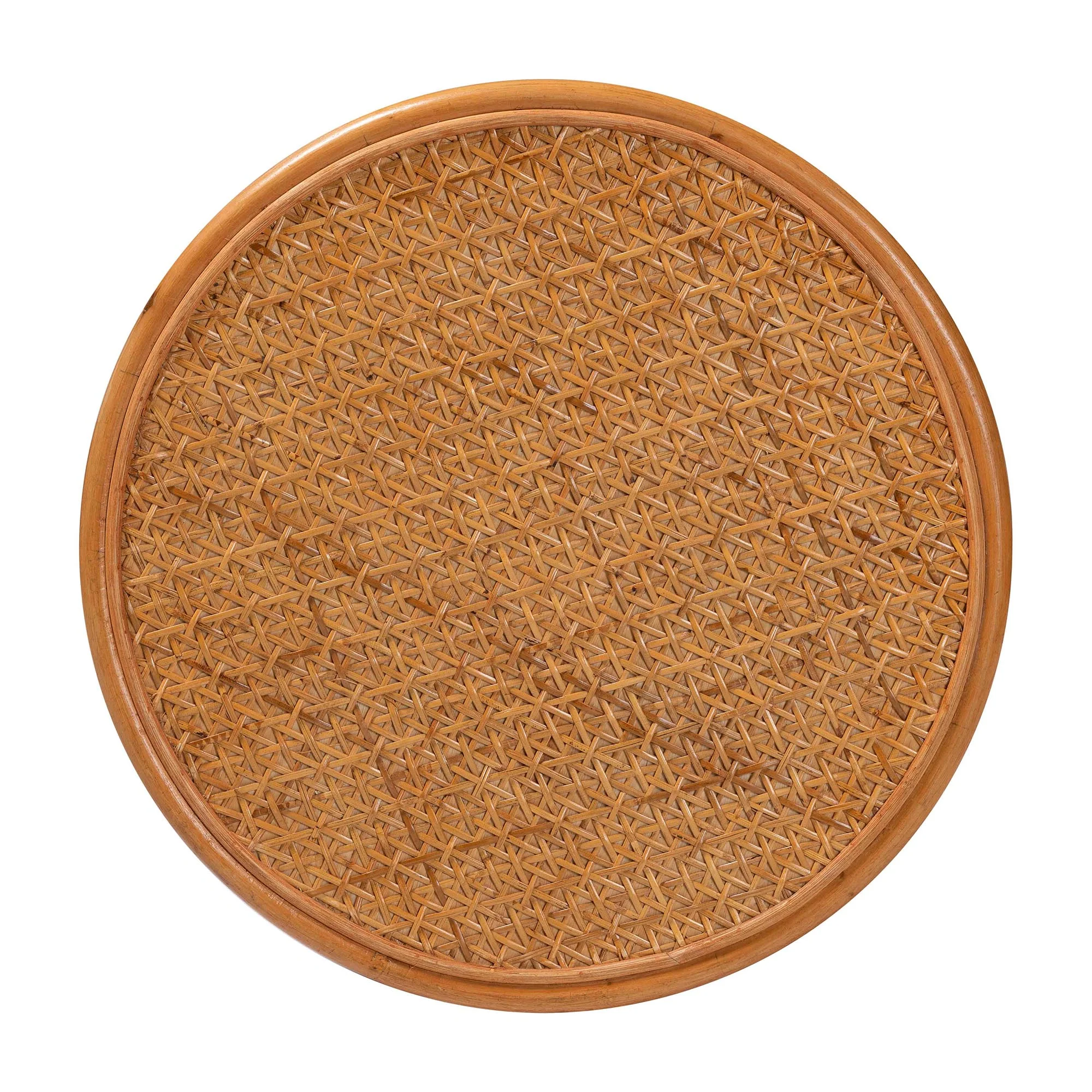 Baxton Studio bali & pari Eldon Bohemian Honey Rattan Large End Table - Image 6