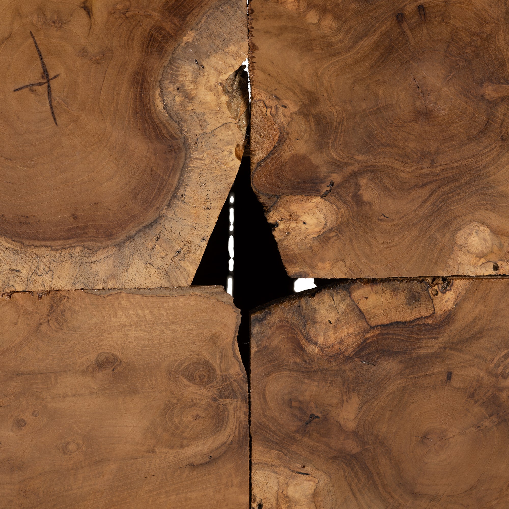 Baxton Studio bali & pari Eldora Rustic Transitional Natural Brown Teak Root End Table - Image 5