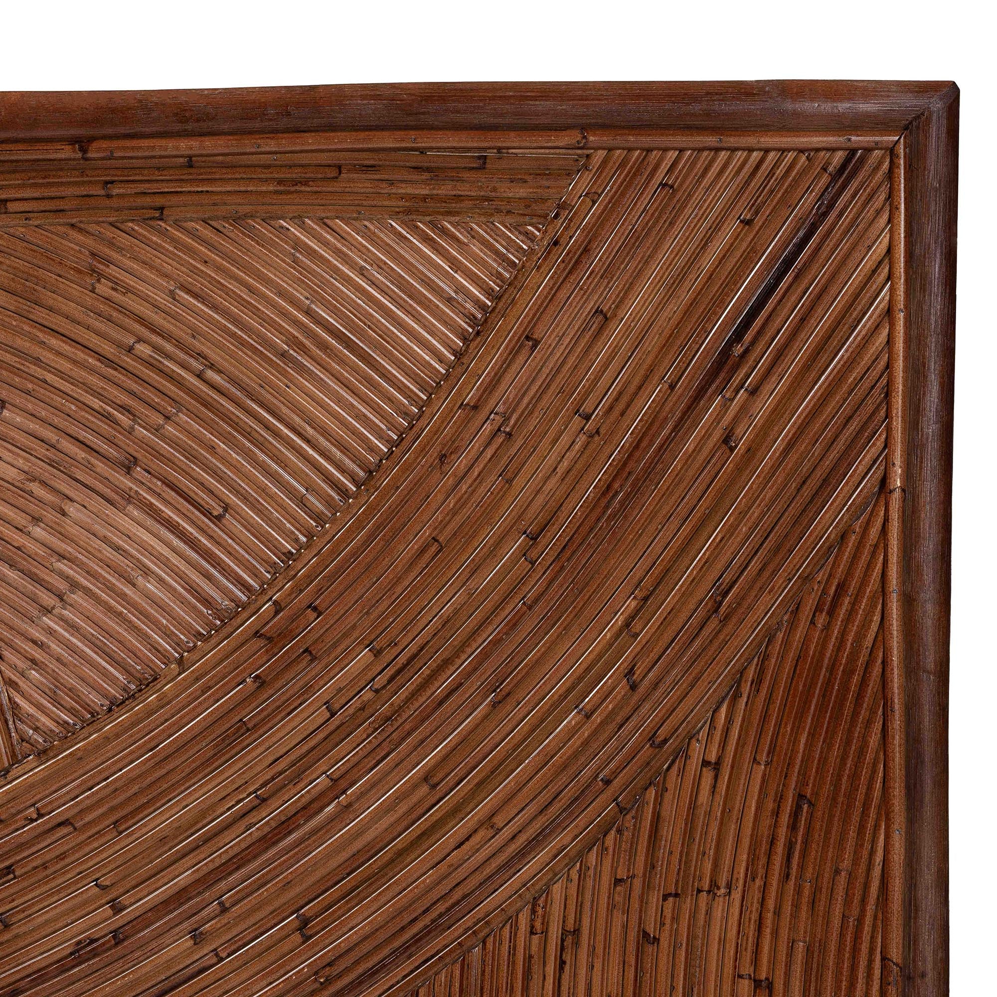Baxton Studio bali & pari Elettra Bohemian Dark Brown Rattan Queen Size Standalone Headboard - Image 4