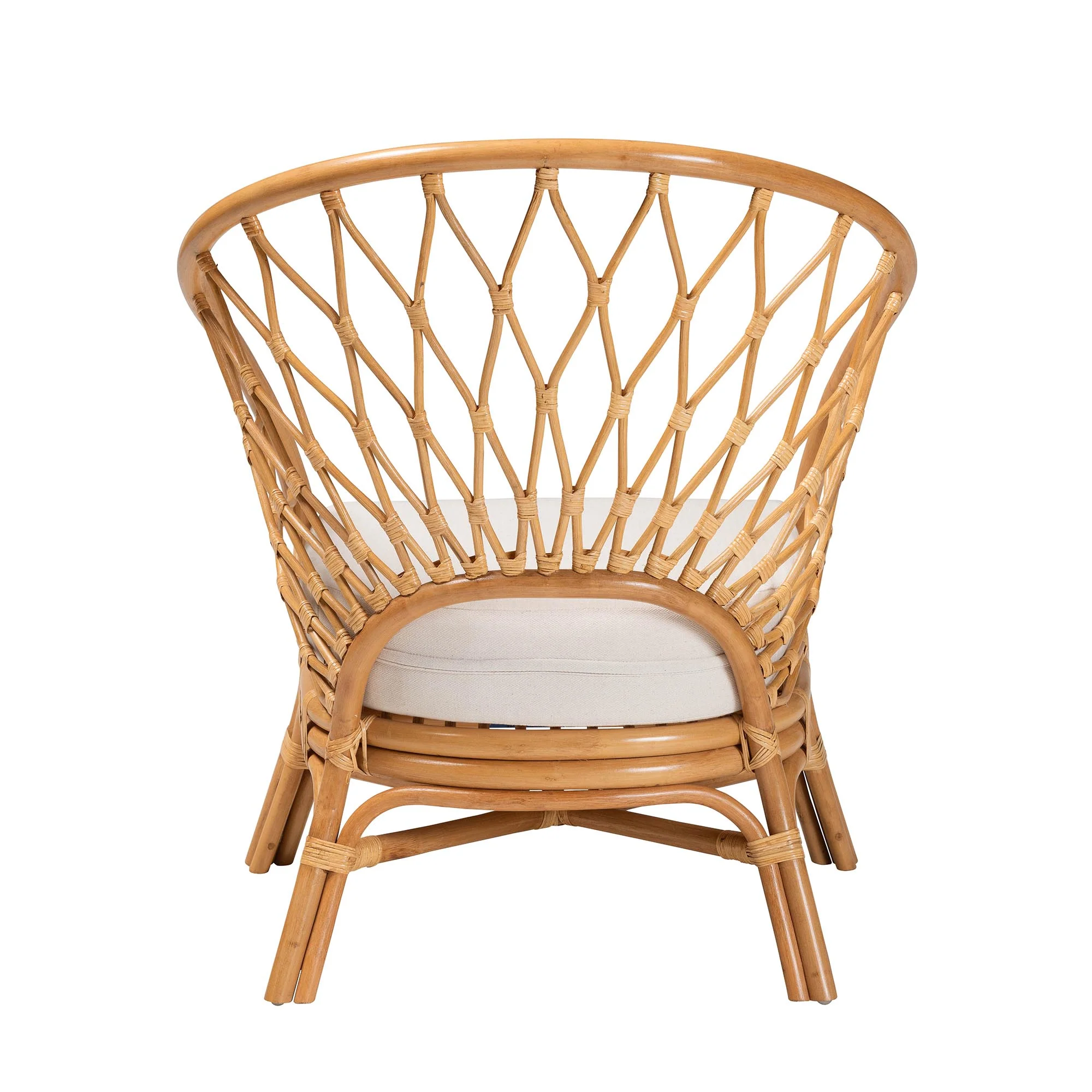 Baxton Studio bali & pari Emmeline Bohemian Honey Rattan Accent Chair - Image 5