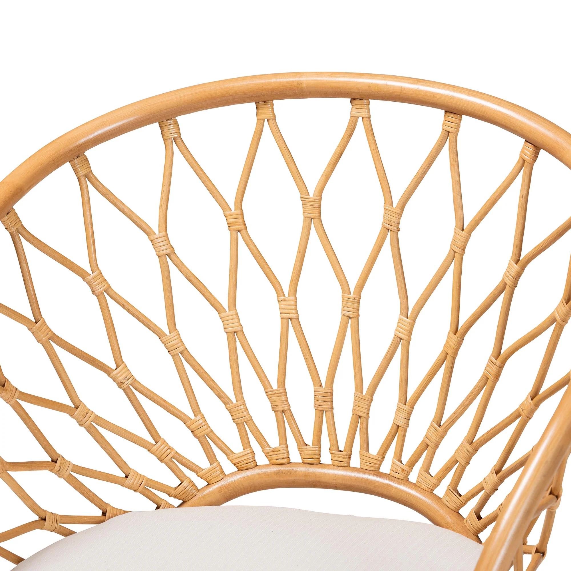 Baxton Studio bali & pari Emmeline Bohemian Honey Rattan Accent Chair - Image 6