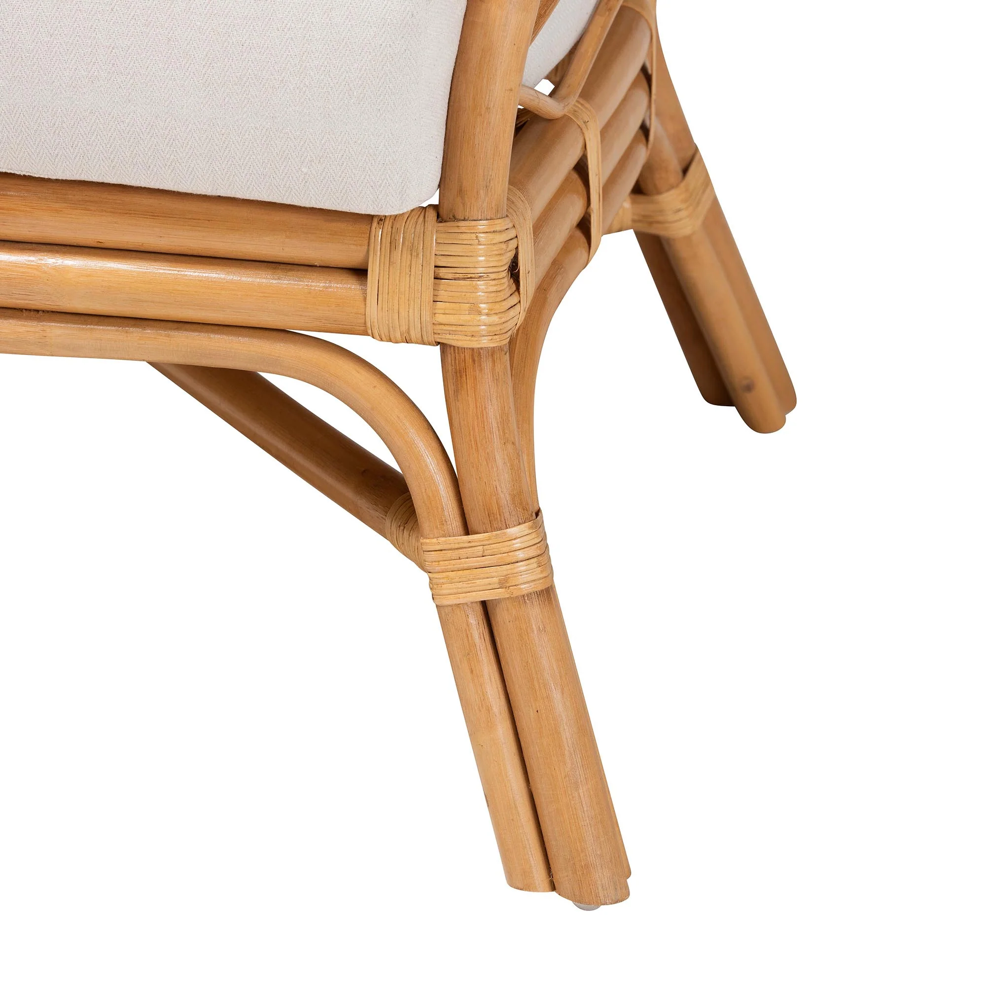 Baxton Studio bali & pari Emmeline Bohemian Honey Rattan Accent Chair - Image 7