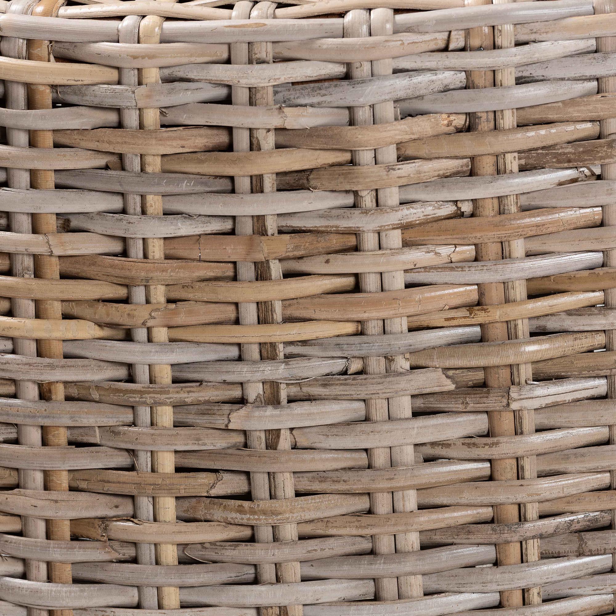 Baxton Studio bali & pari Enver Modern Bohemian Grey Kubu Rattan and Mahogany Wood Counter Stool - Image 10