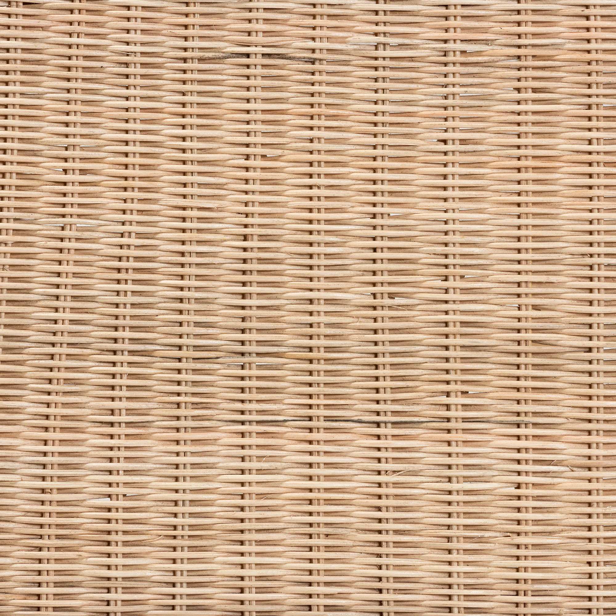 Baxton Studio bali & pari Farica Modern Bohemian Natural Rattan And Mahogany Accent Bench - Image 7