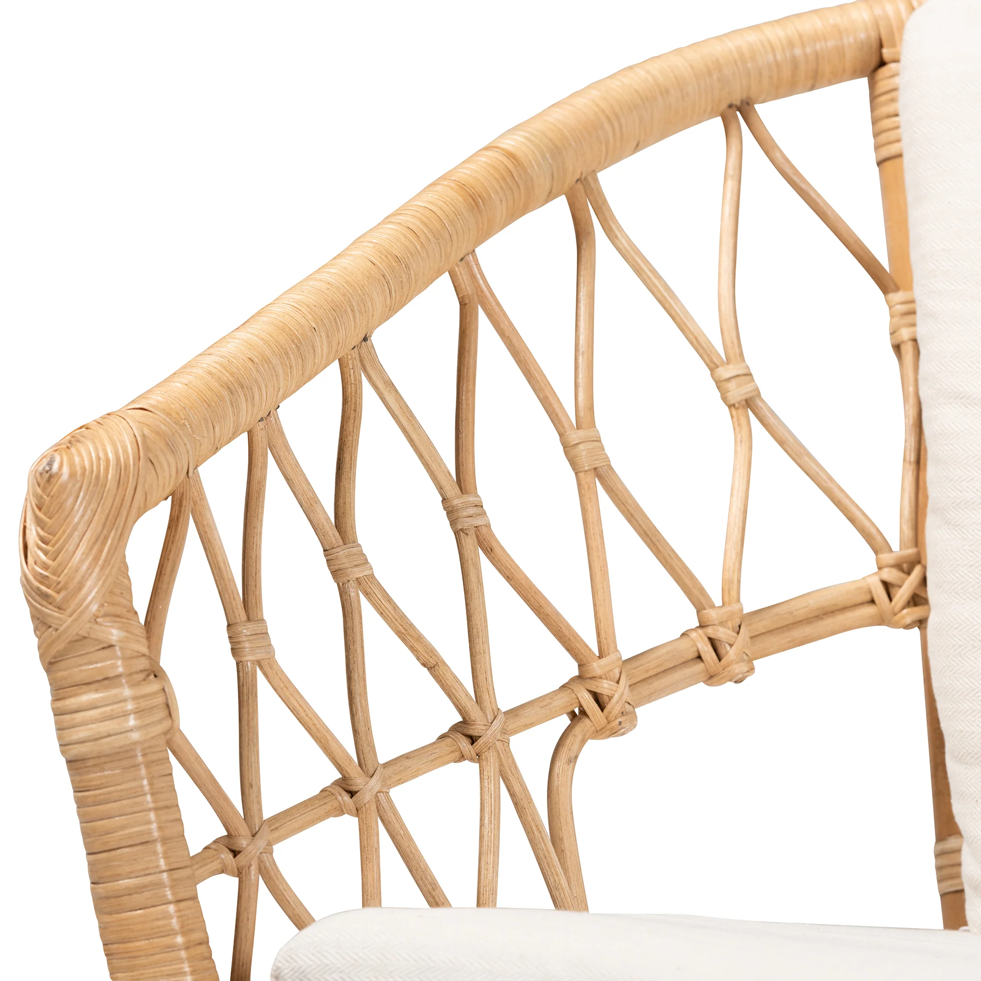 Baxton Studio bali & pari Feya Modern Bohemian Natural Brown Antique Rattan Armchair - Image 6