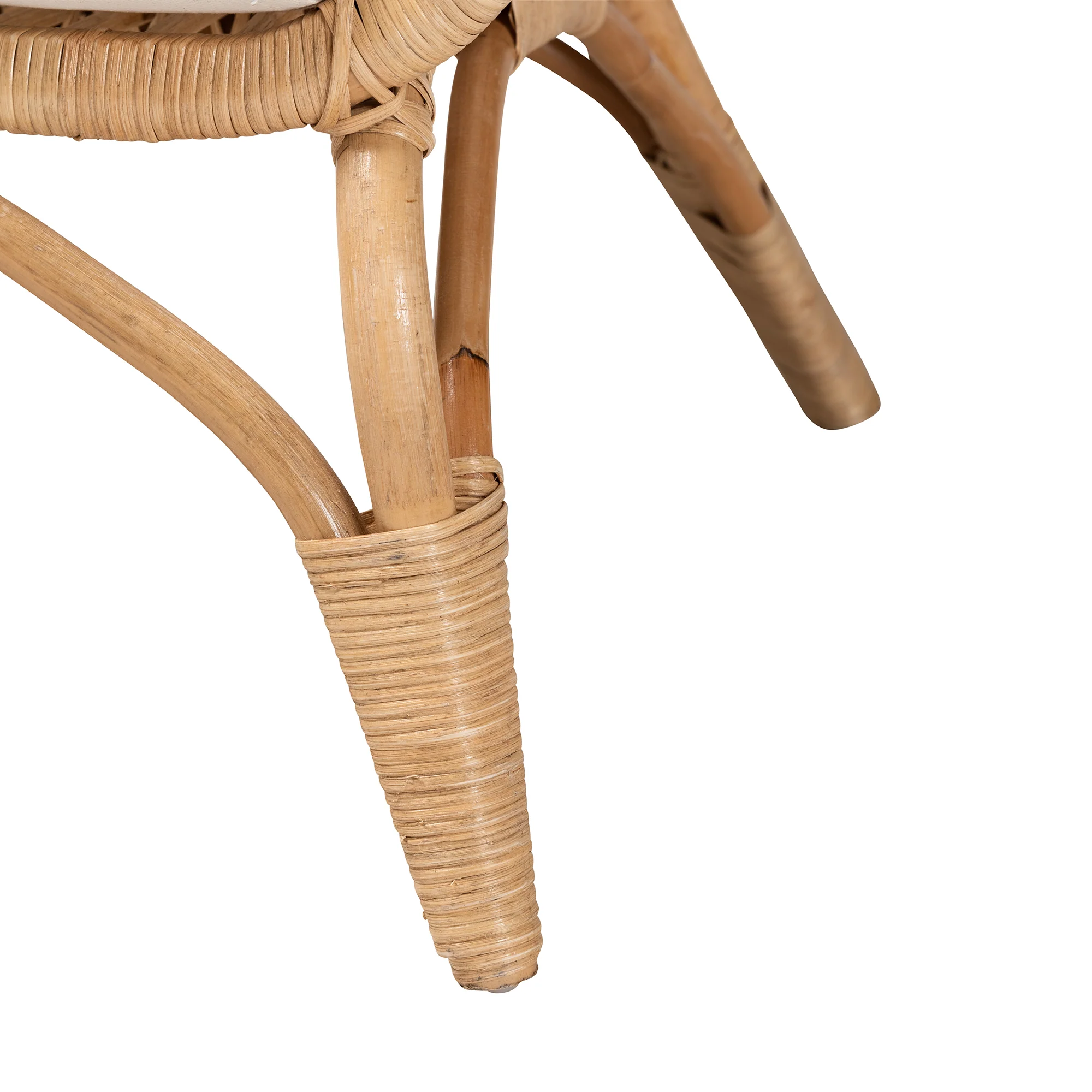 Baxton Studio bali & pari Feya Modern Bohemian Natural Brown Antique Rattan Armchair - Image 7