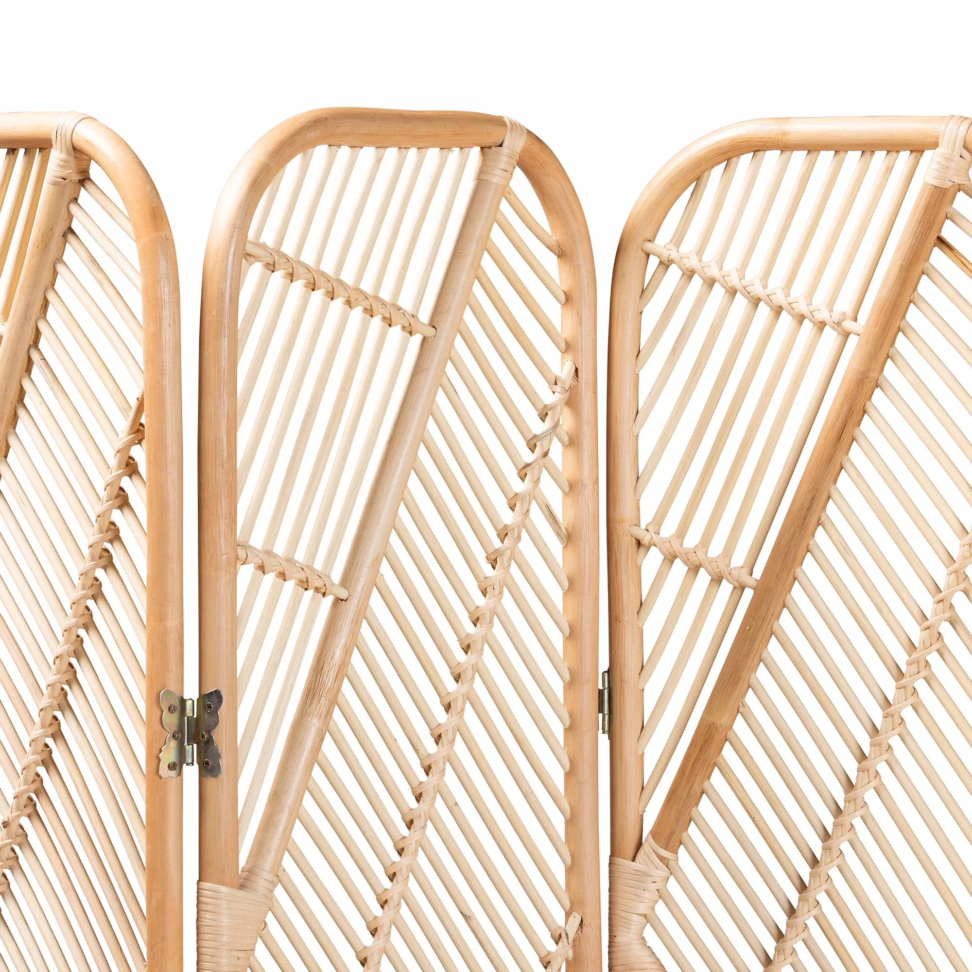Baxton Studio bali & pari Firenze Modern Bohemian Natural Brown Rattan Room Divider - Image 3