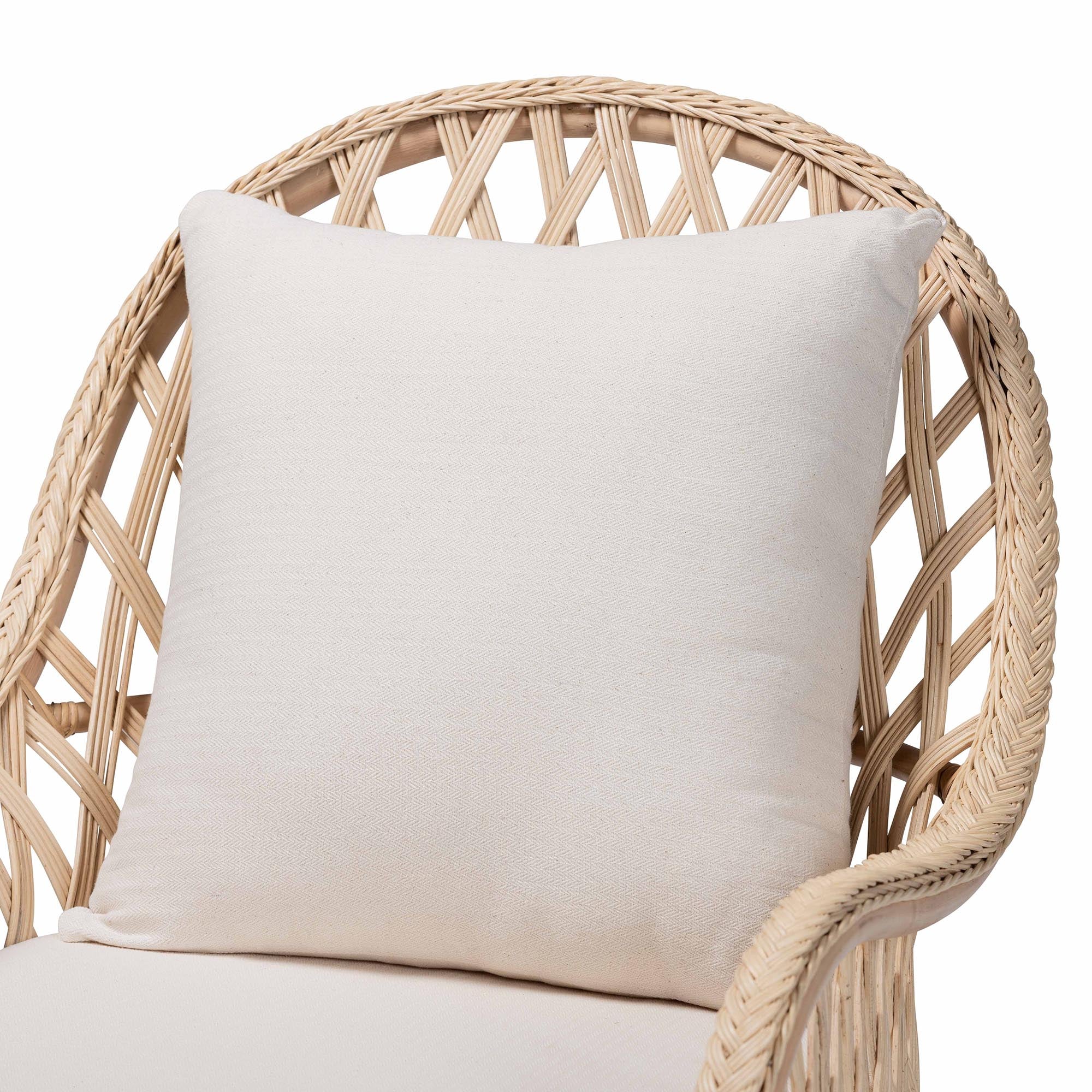 Baxton Studio bali & pari Florence Bohemian Ivory Braided Rattan Arm Chair - Image 8