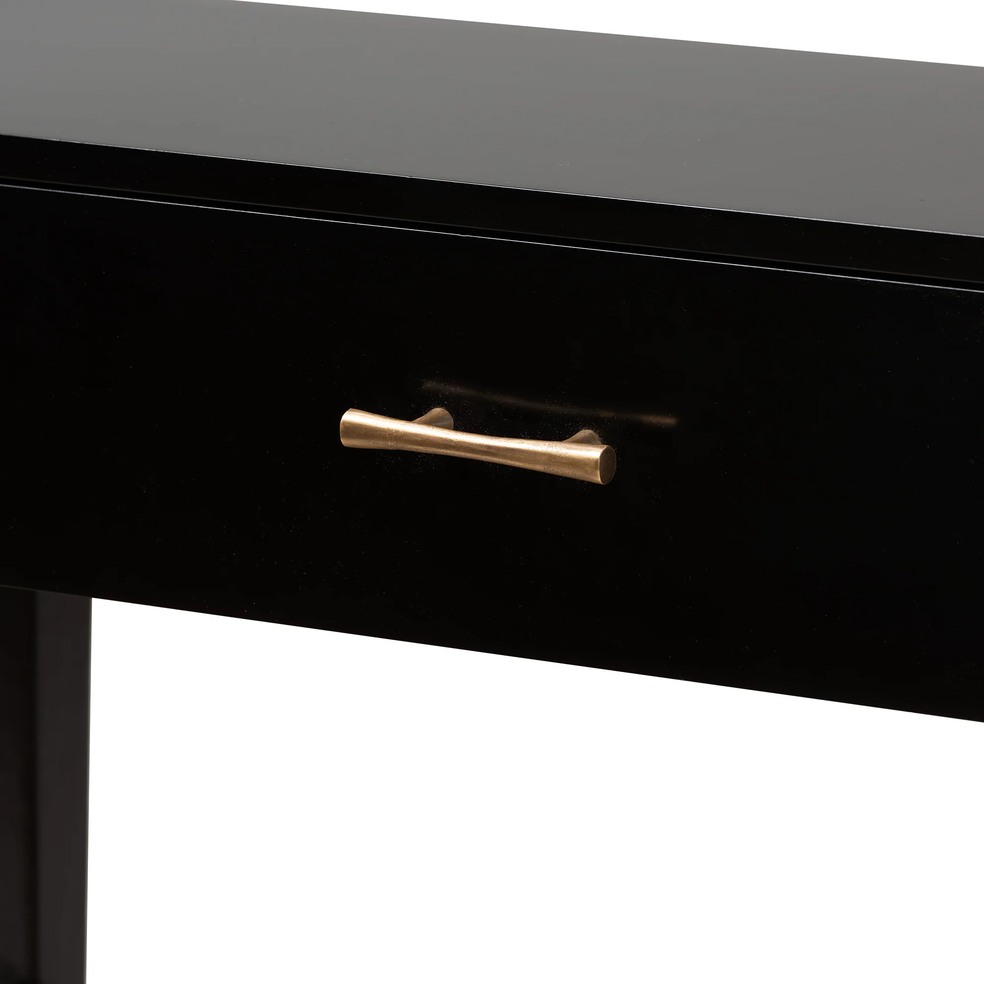 Baxton Studio bali & pari Freya Modern Bohemian Black Finished Bayur Wood 1-Drawer Console Table - Image 8
