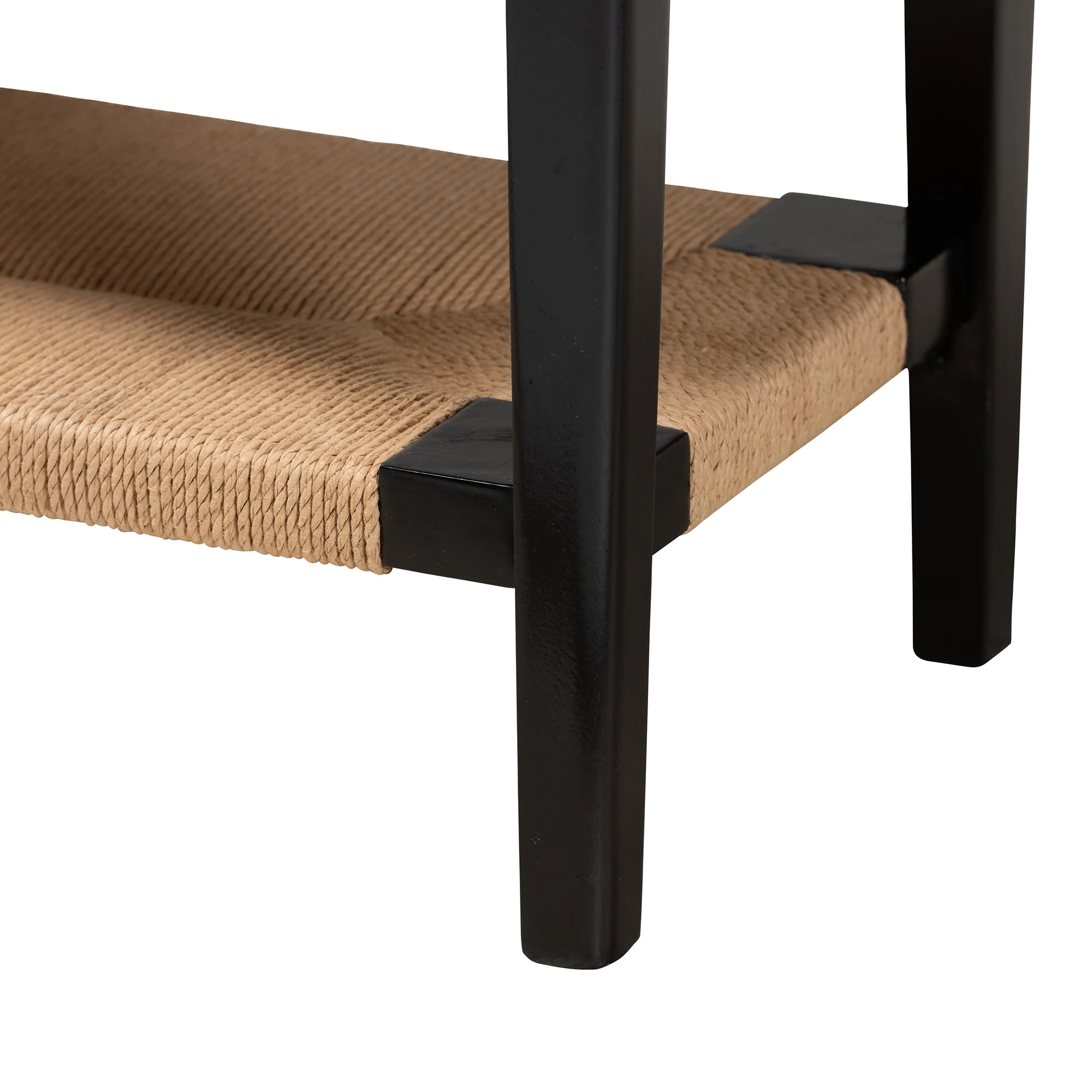 Baxton Studio bali & pari Freya Modern Bohemian Black Finished Bayur Wood 1-Drawer Console Table - Image 9