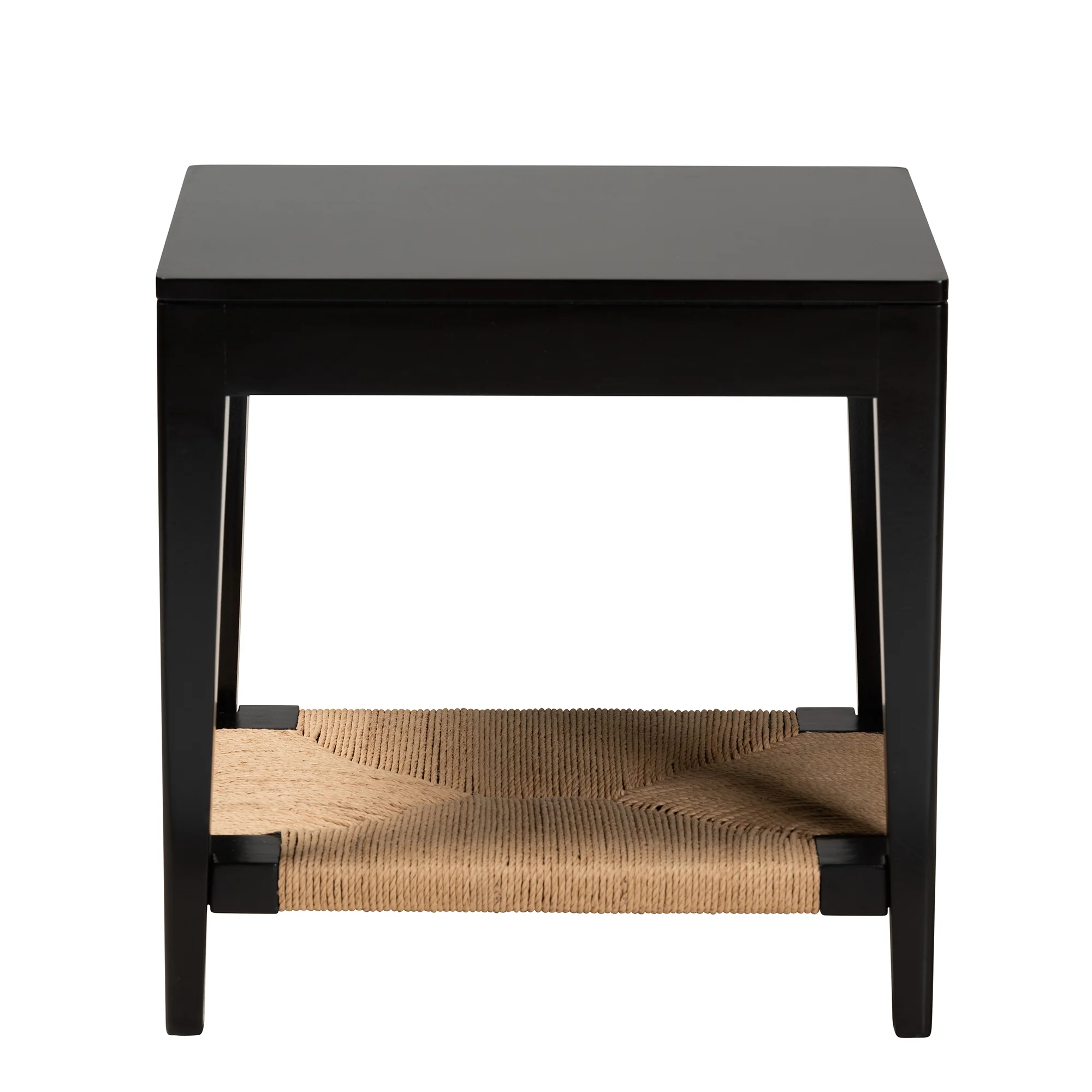 Baxton Studio bali & pari Freya Modern Bohemian Black Finished Bayur Wood End Table - Image 4