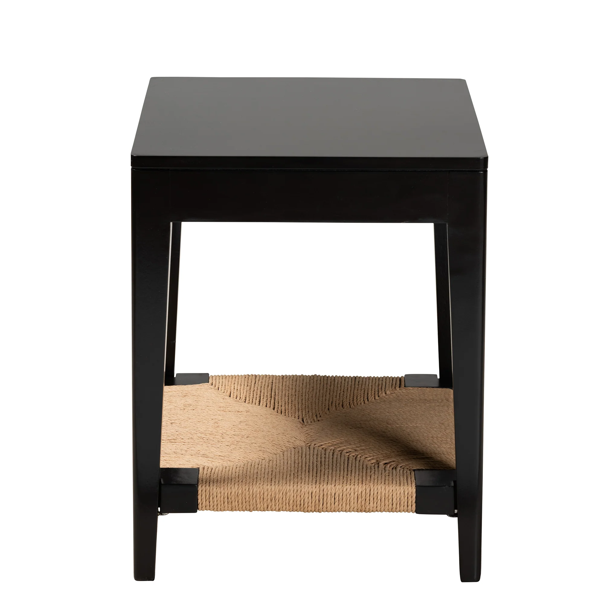 Baxton Studio bali & pari Freya Modern Bohemian Black Finished Bayur Wood End Table - Image 5