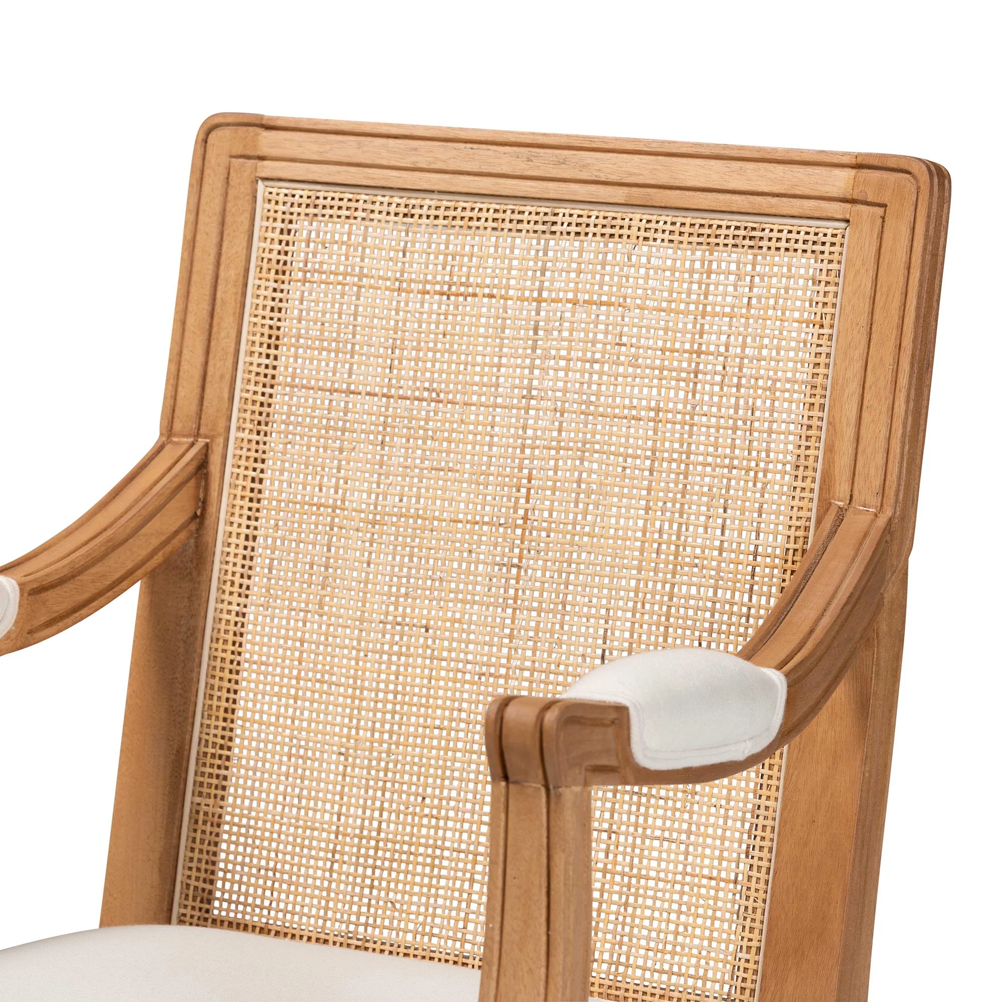 Baxton Studio bali & pari Garridan Traditional French Beige Fabric and Dark Brown Finished Wood Accent Chair - Image 16