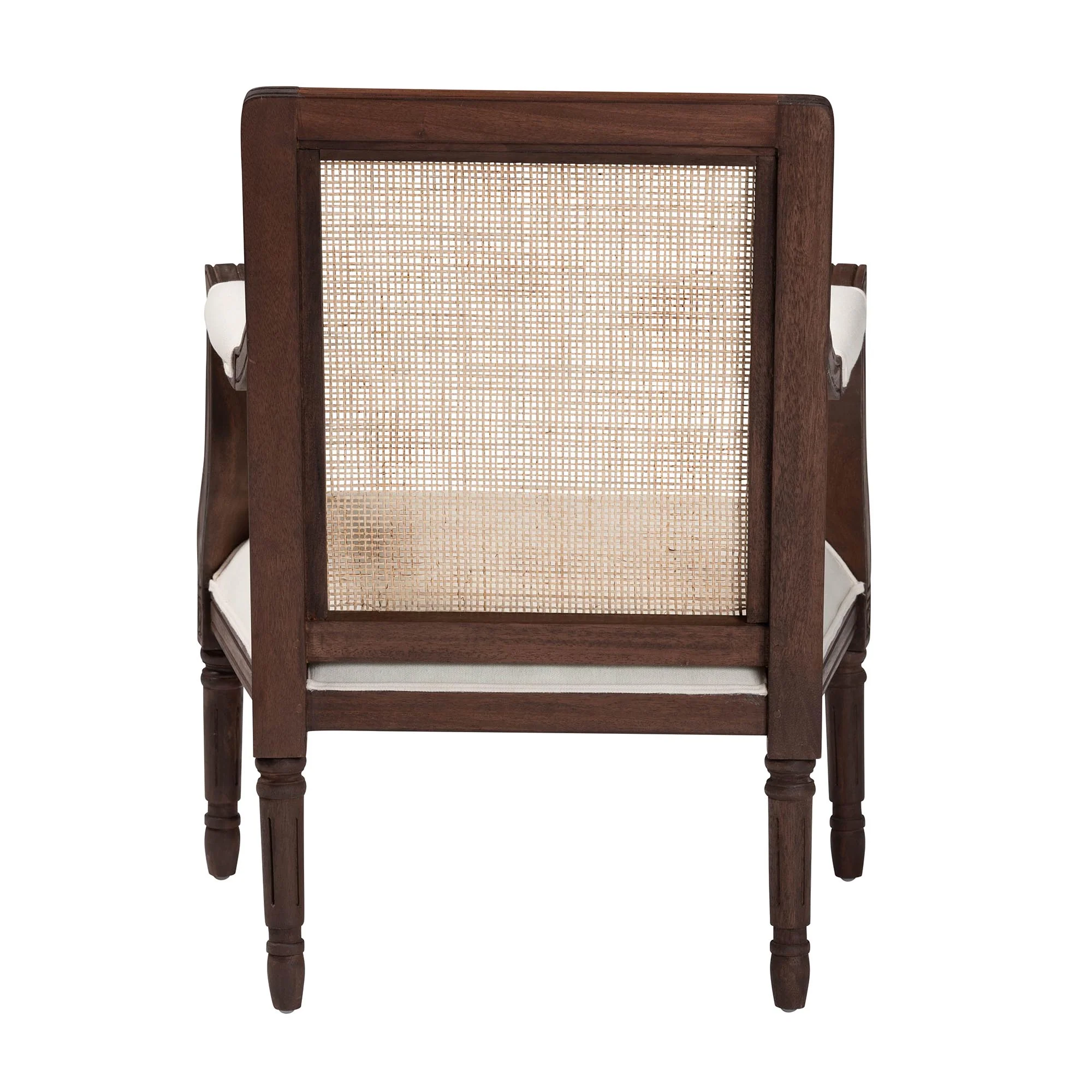 Baxton Studio bali & pari Garridan Traditional French Beige Fabric and Dark Brown Finished Wood Accent Chair - Image 5