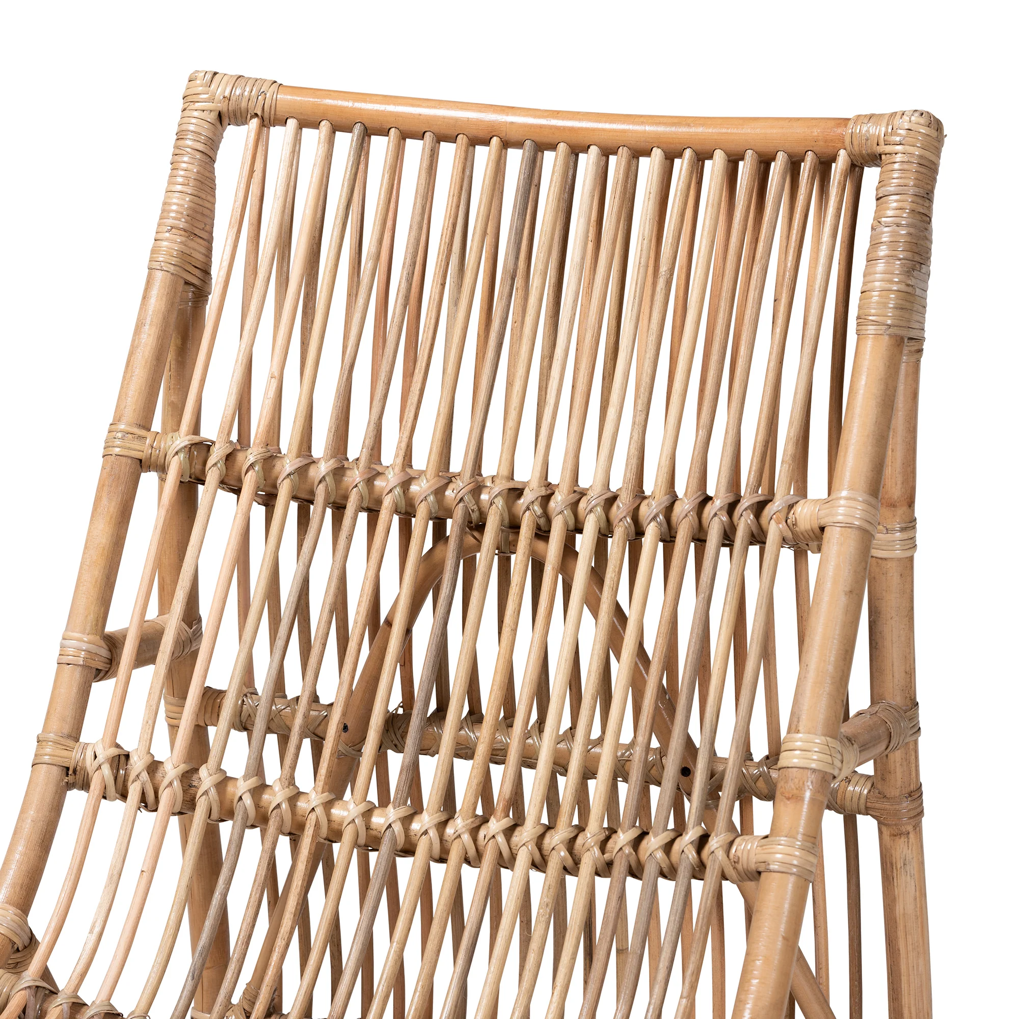 Baxton Studio bali & pari Genera Modern Bohemian Natural Rattan Lounge Chair - Image 6