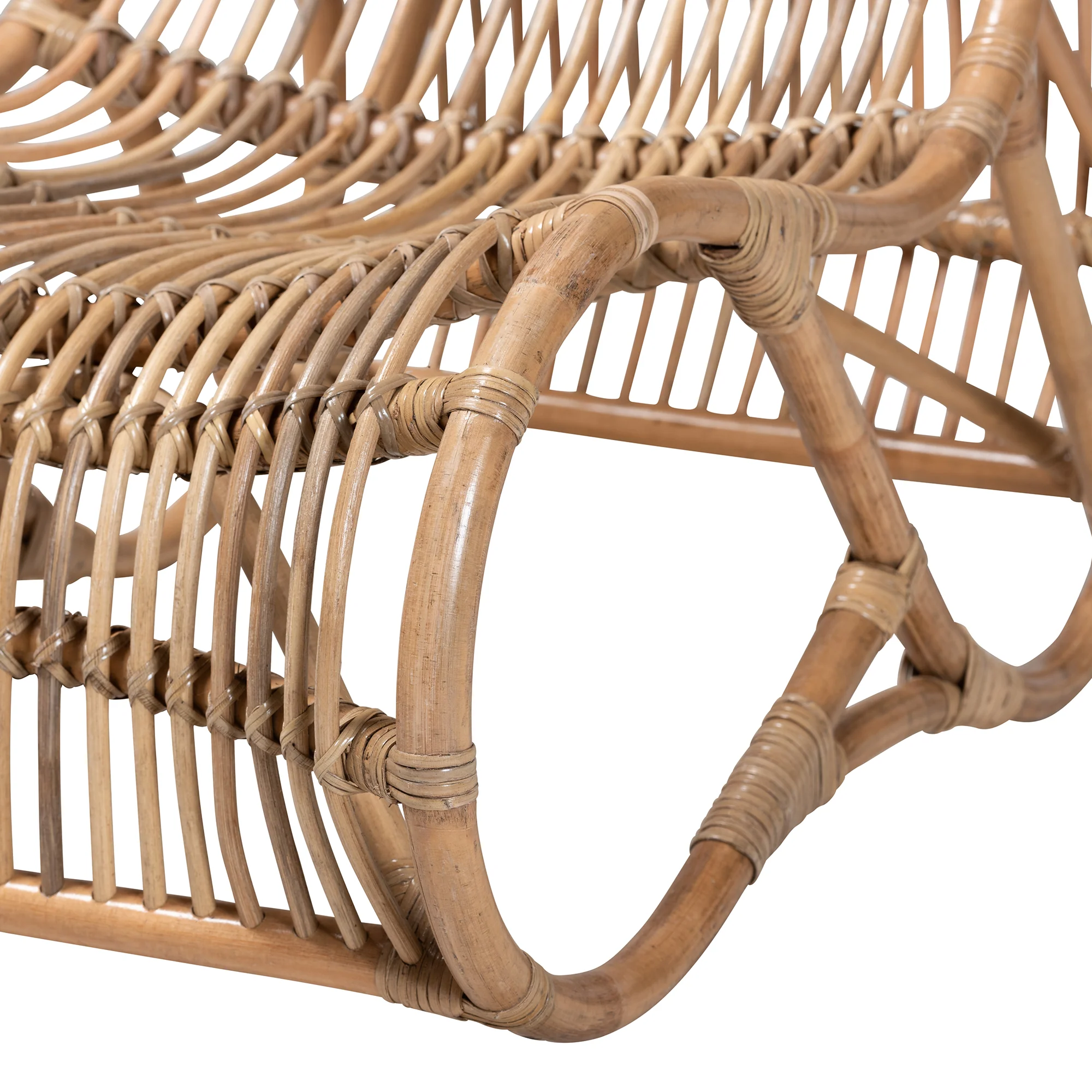 Baxton Studio bali & pari Genera Modern Bohemian Natural Rattan Lounge Chair - Image 7