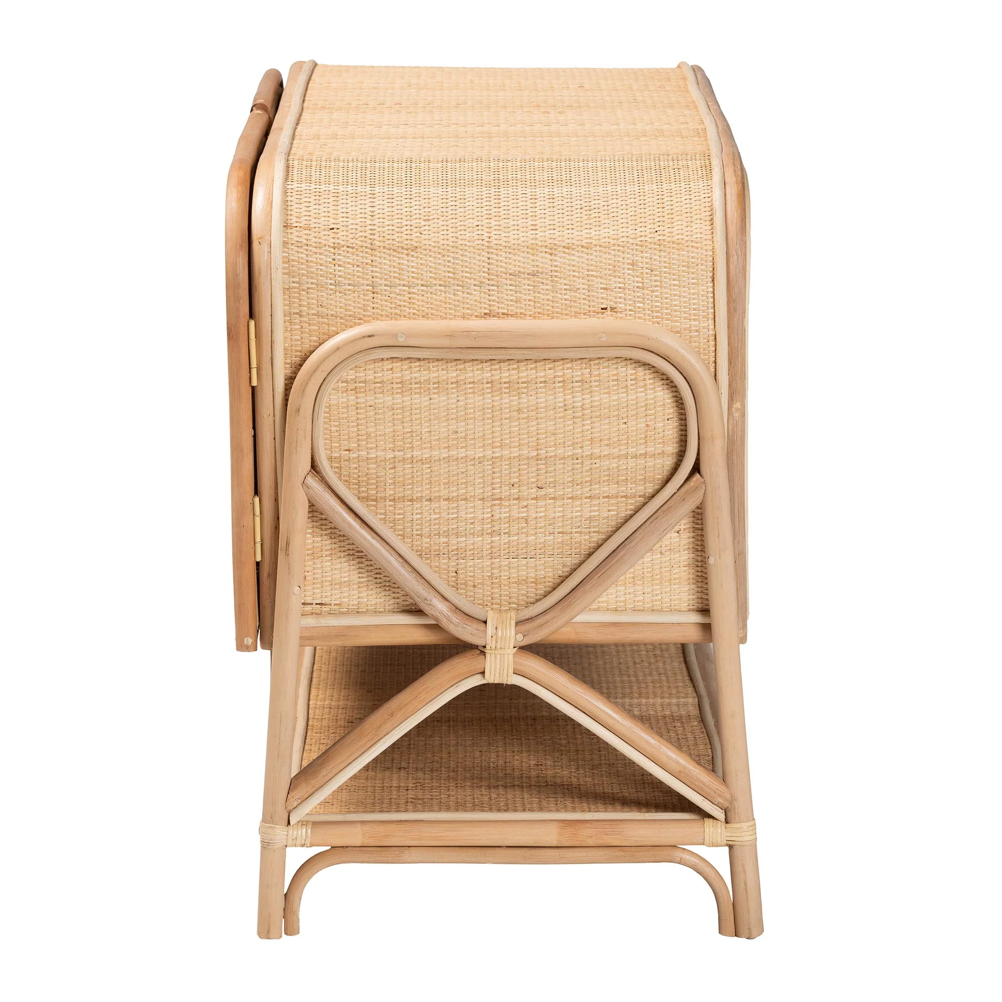 Baxton Studio bali & pari Gitano Bohemian Natural Rattan 2-Door Storage Cabinet - Image 7