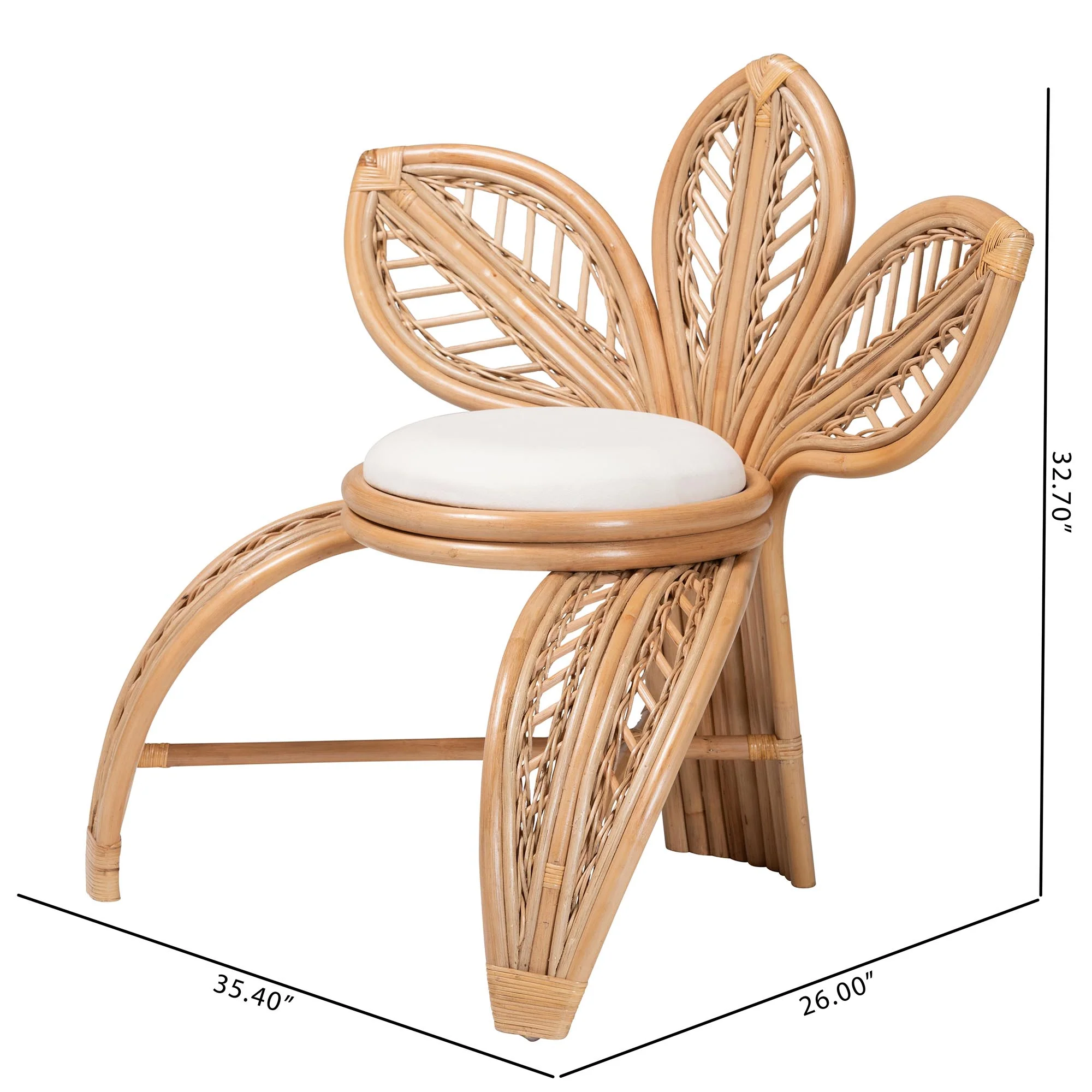 Baxton Studio bali & pari Gresham Modern Bohemian Natural Rattan Leaf Accent Chair - Image 10