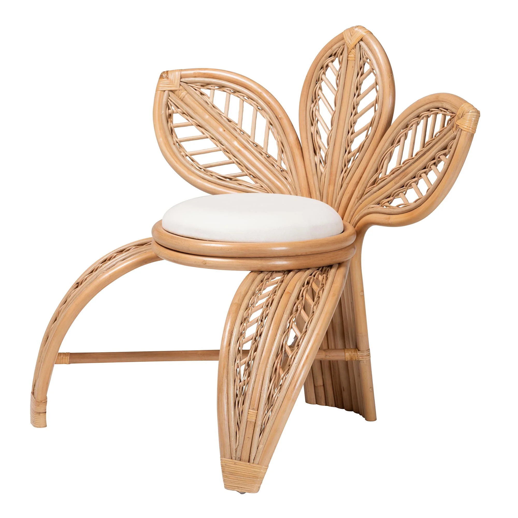 Baxton Studio bali & pari Gresham Modern Bohemian Natural Rattan Leaf Accent Chair - Image 2