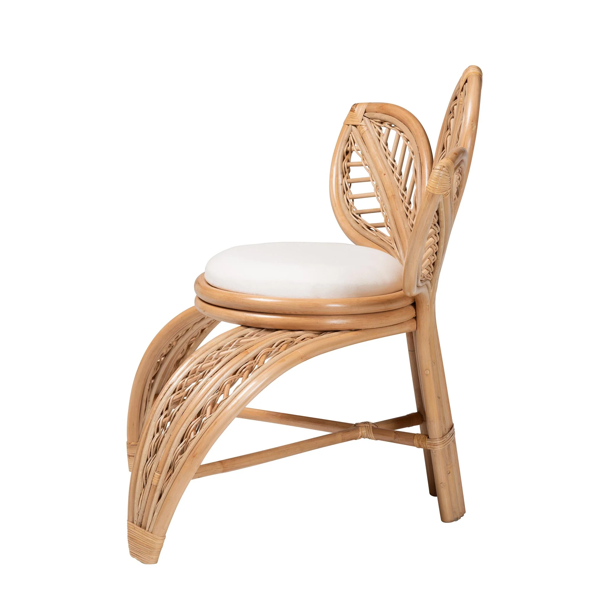 Baxton Studio bali & pari Gresham Modern Bohemian Natural Rattan Leaf Accent Chair - Image 4