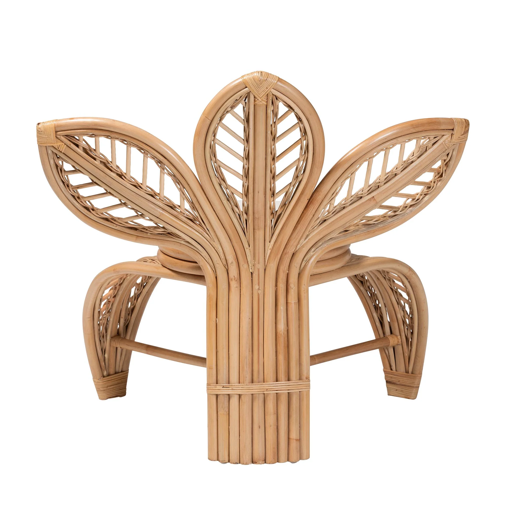 Baxton Studio bali & pari Gresham Modern Bohemian Natural Rattan Leaf Accent Chair - Image 5