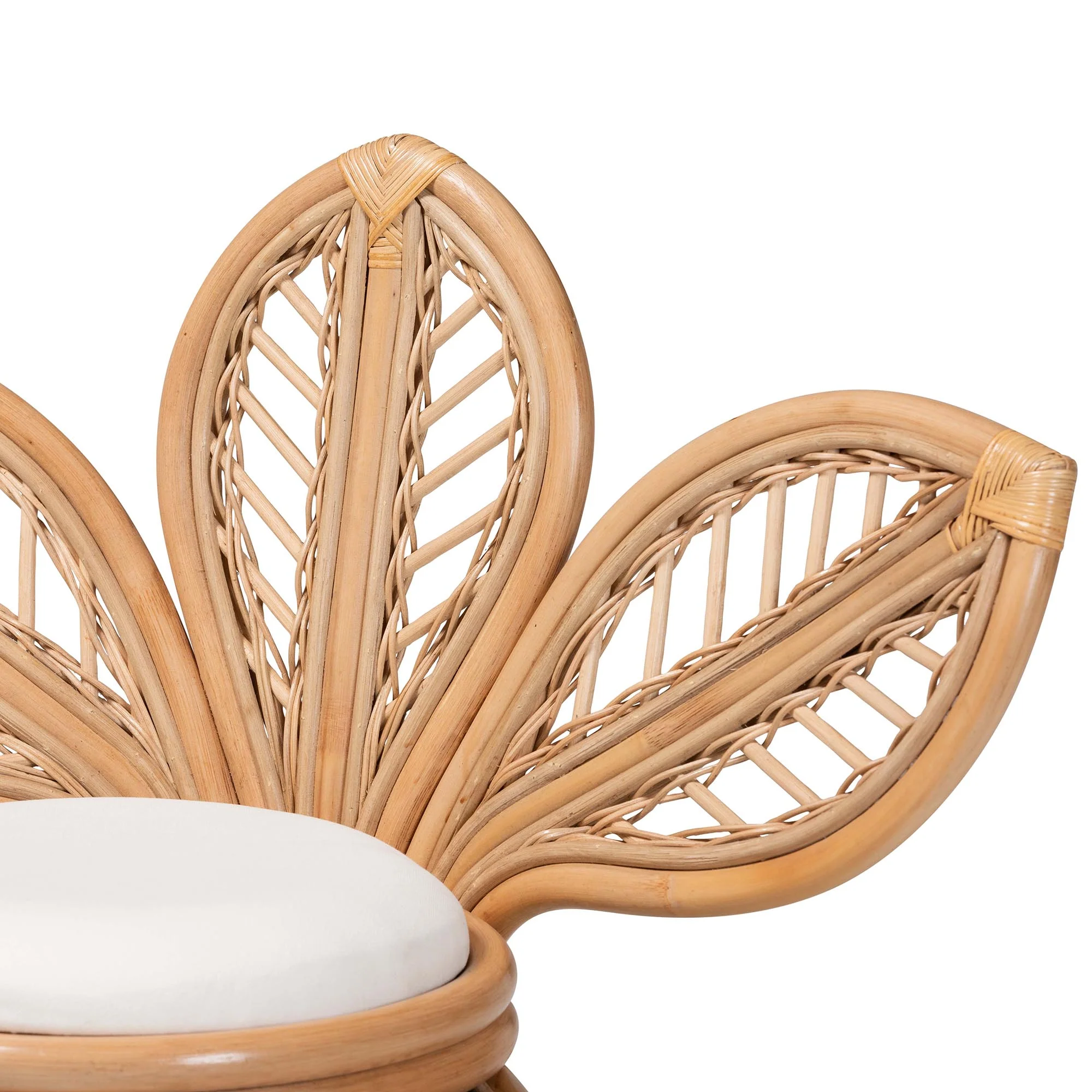 Baxton Studio bali & pari Gresham Modern Bohemian Natural Rattan Leaf Accent Chair - Image 6