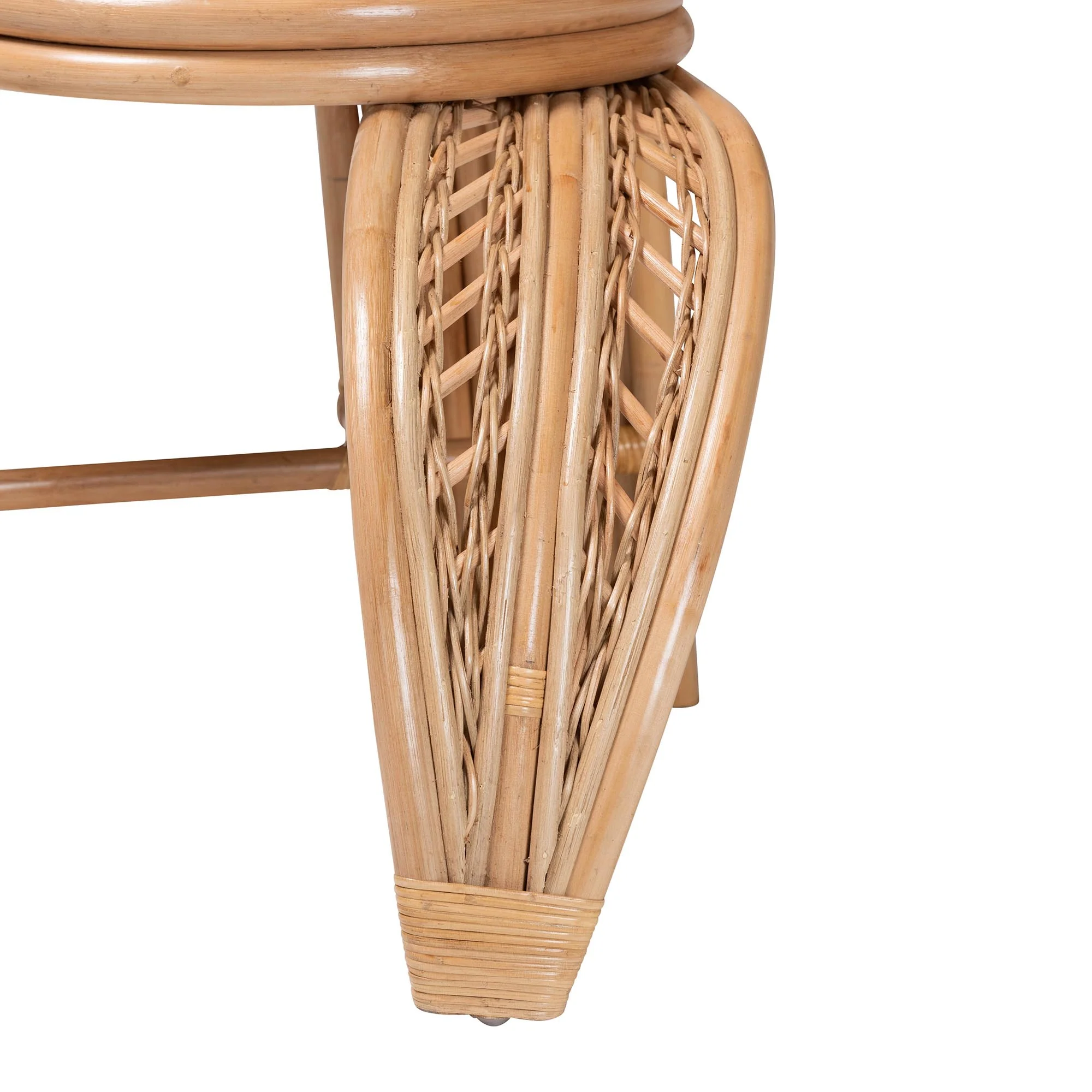 Baxton Studio bali & pari Gresham Modern Bohemian Natural Rattan Leaf Accent Chair - Image 7