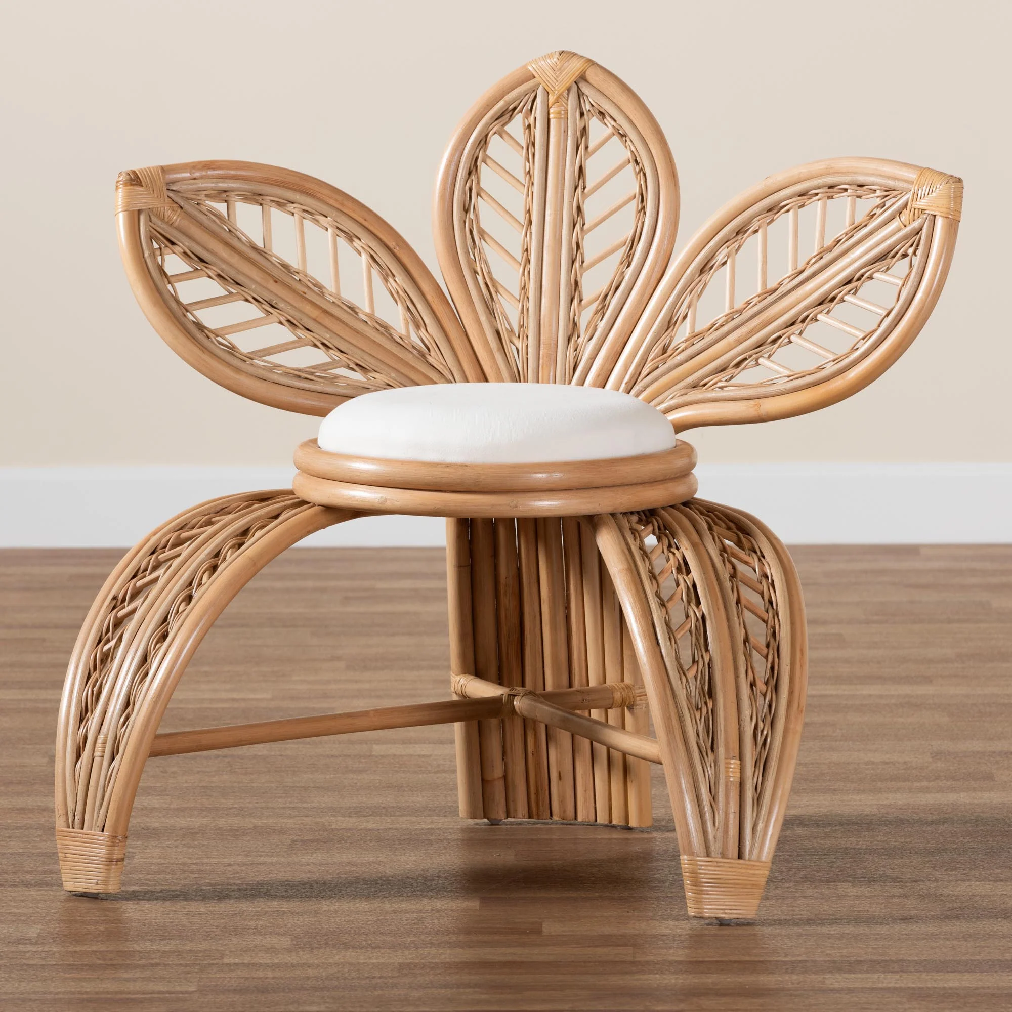 Baxton Studio bali & pari Gresham Modern Bohemian Natural Rattan Leaf Accent Chair - Image 9
