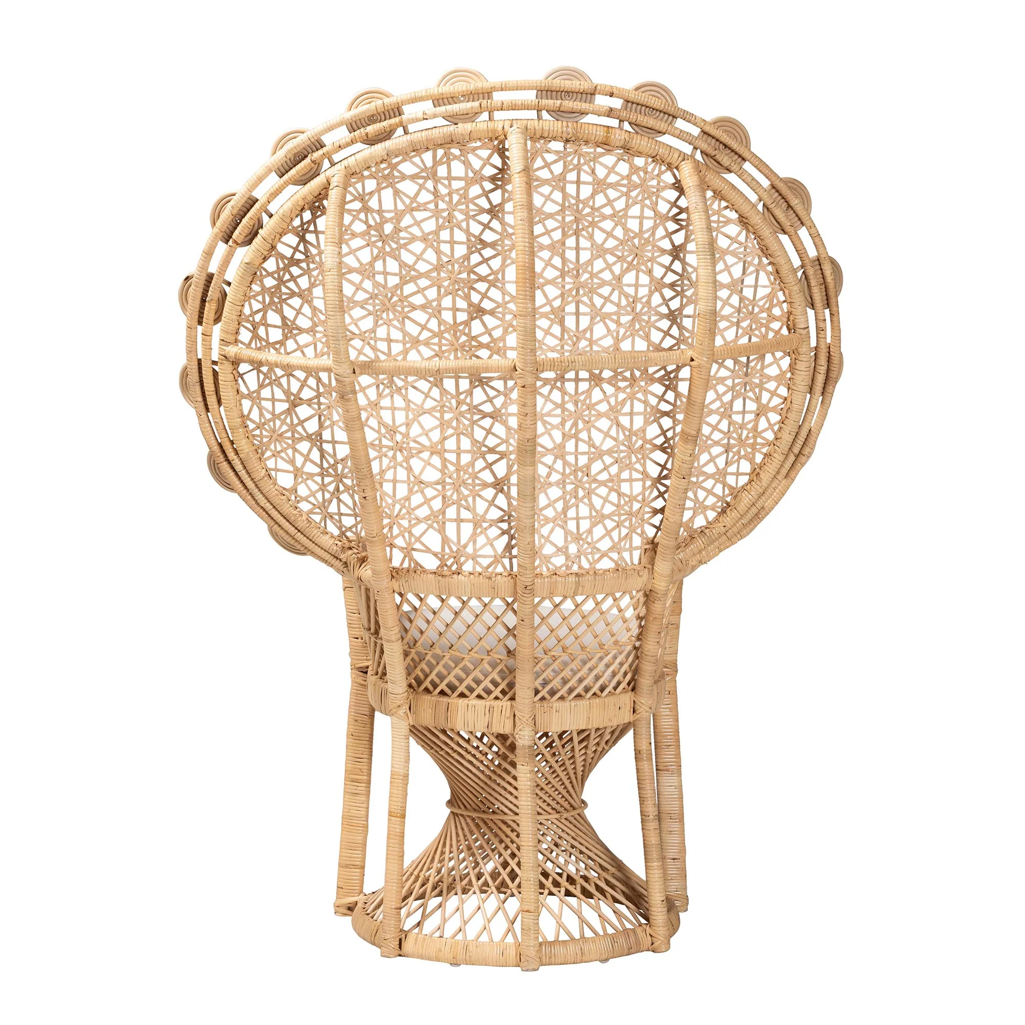 Baxton Studio bali & pari Hecate Modern Bohemian Natural Brown Rattan Peacock Chair - Image 5