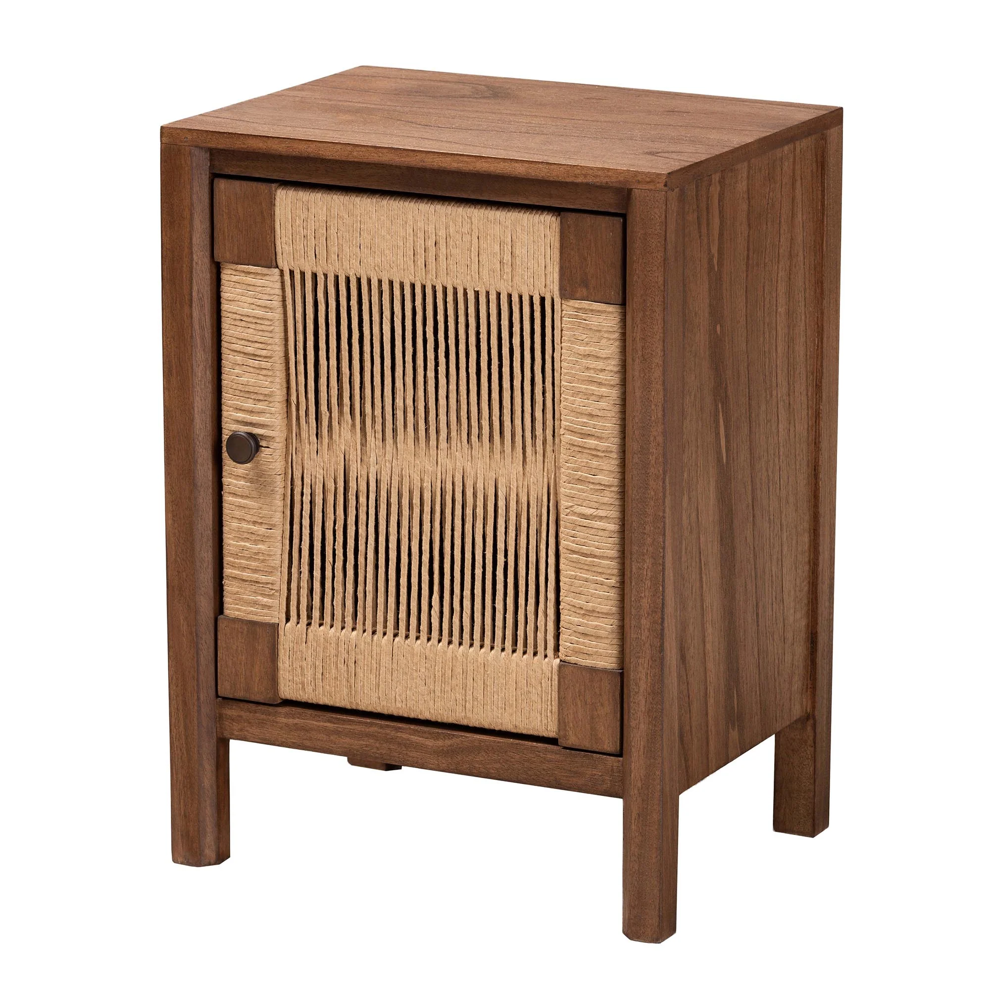 Baxton Studio bali & pari Holitz Modern Bohemian Walnut Brown Finished Bayur Wood Nightstand - Image 2